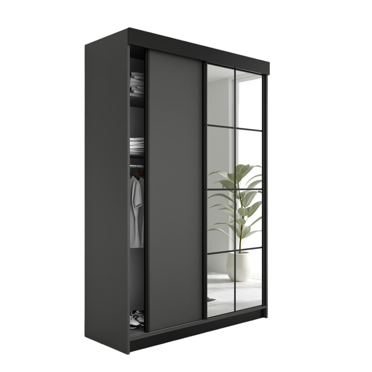 Compleo Schwebetürenschrank Kleiderschrank, 2-türig TULIA, Modern günstig online kaufen