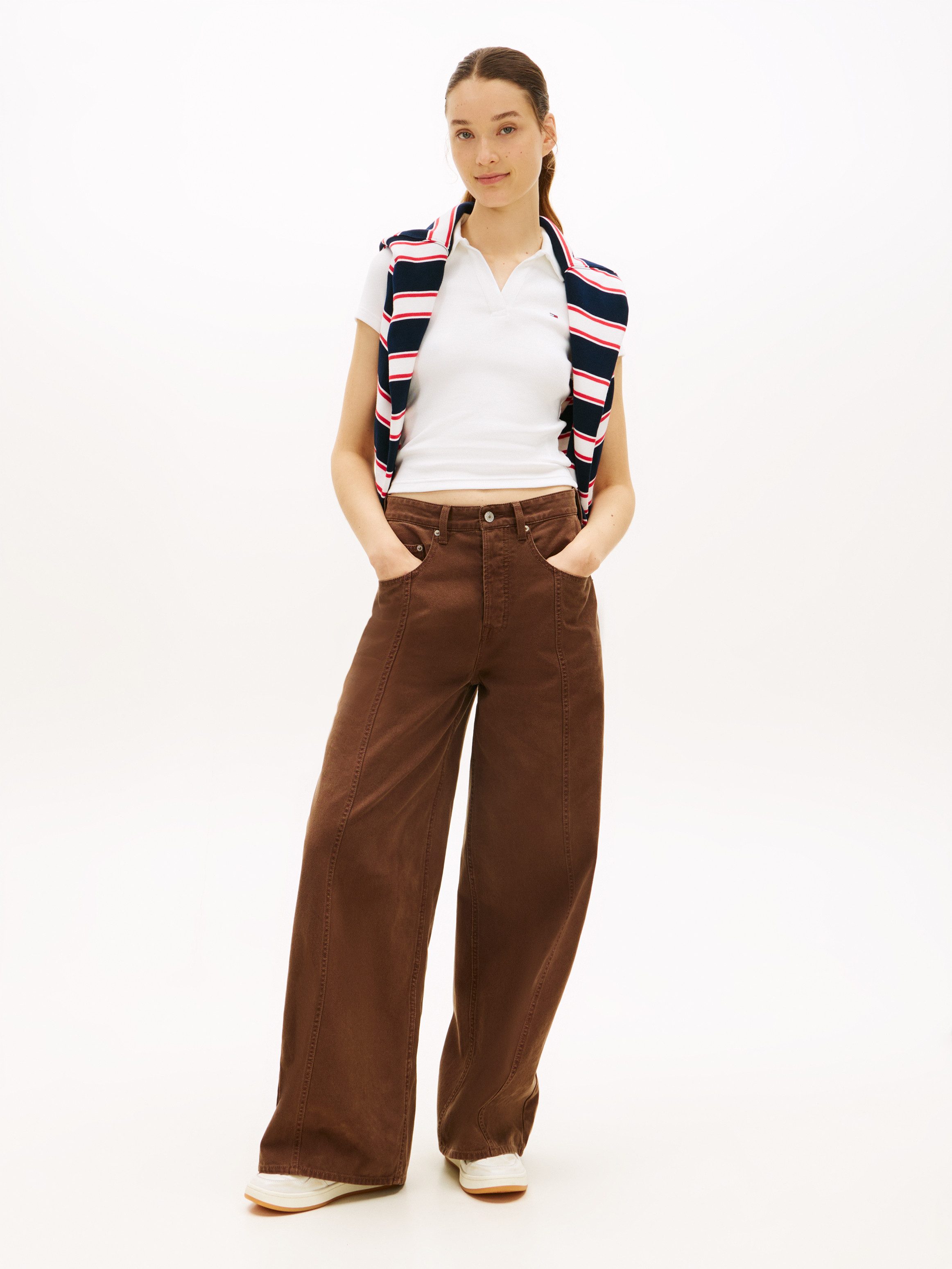 Tommy Jeans Poloshirt TJW SLIM SH RIB POLO mit gerippter Struktur