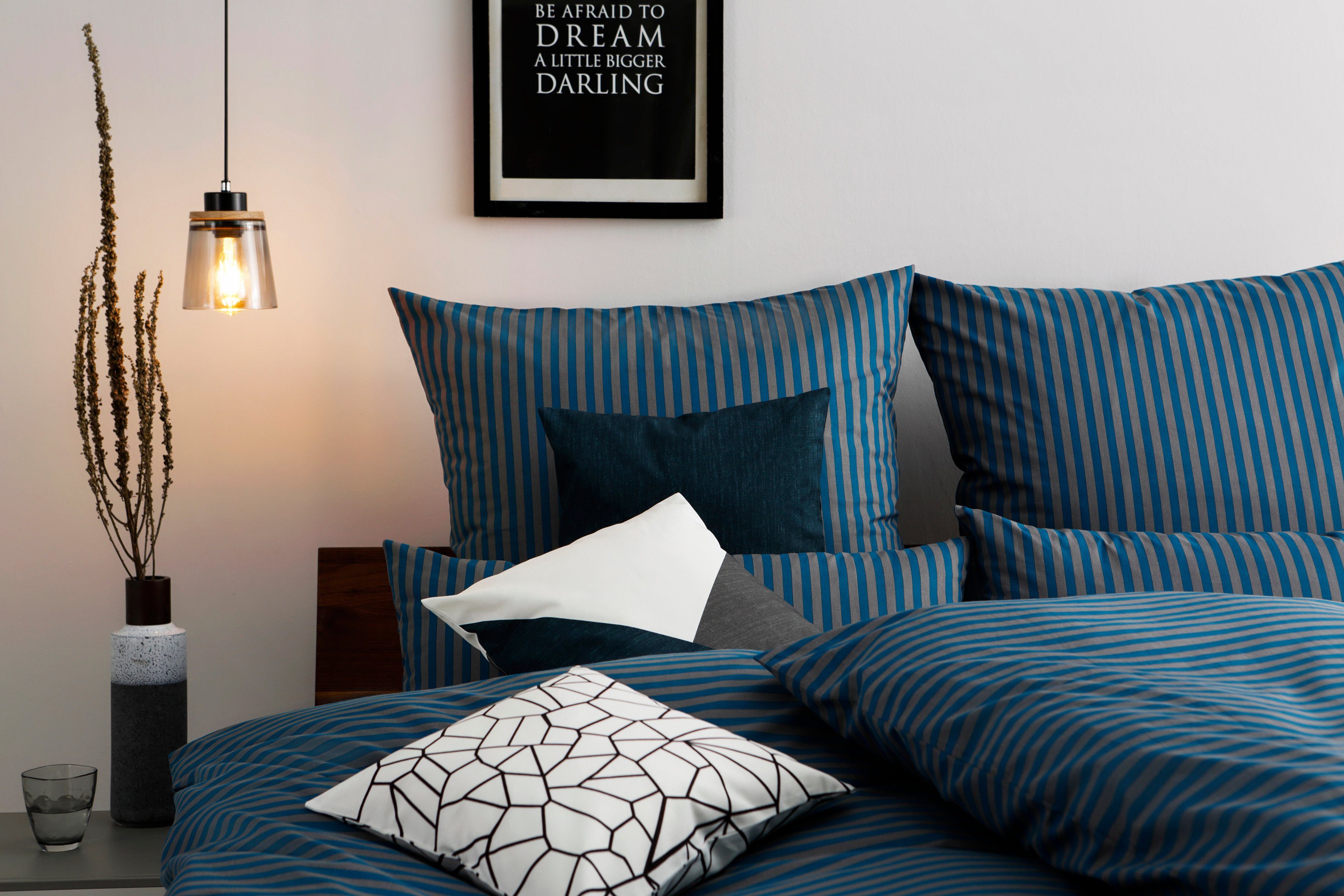 Bruno Banani Bettwäsche Jassen, Renforcé, 2 teilig, moderne Bettwäsche aus Baumwolle, Streifen-Design, mehrere Qualitäten