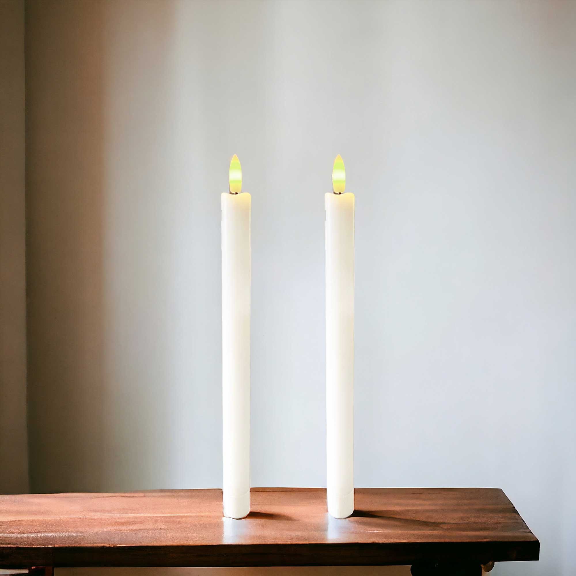 Coen Bakker Deco BV LED-Kerze (Set, 2-tlg), Stabkerzen weiß 3D Flamme warmw günstig online kaufen