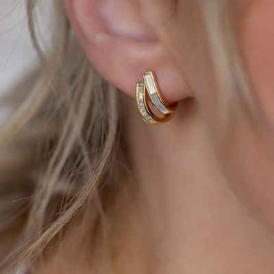 Brautkrone Schmuckset Brautschmuckset Halskette Ohrringe Hochzeit Opal und Zirkonia (Set Ohrringe Halskette, oder nur Ohrringe, inkl. Etui), mit Zirkonia