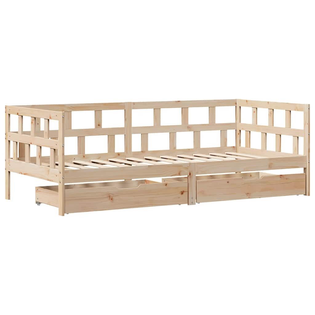 vidaXL Bett Tagesbett mit Schubladen 90x190 cm Massivholz Kiefer