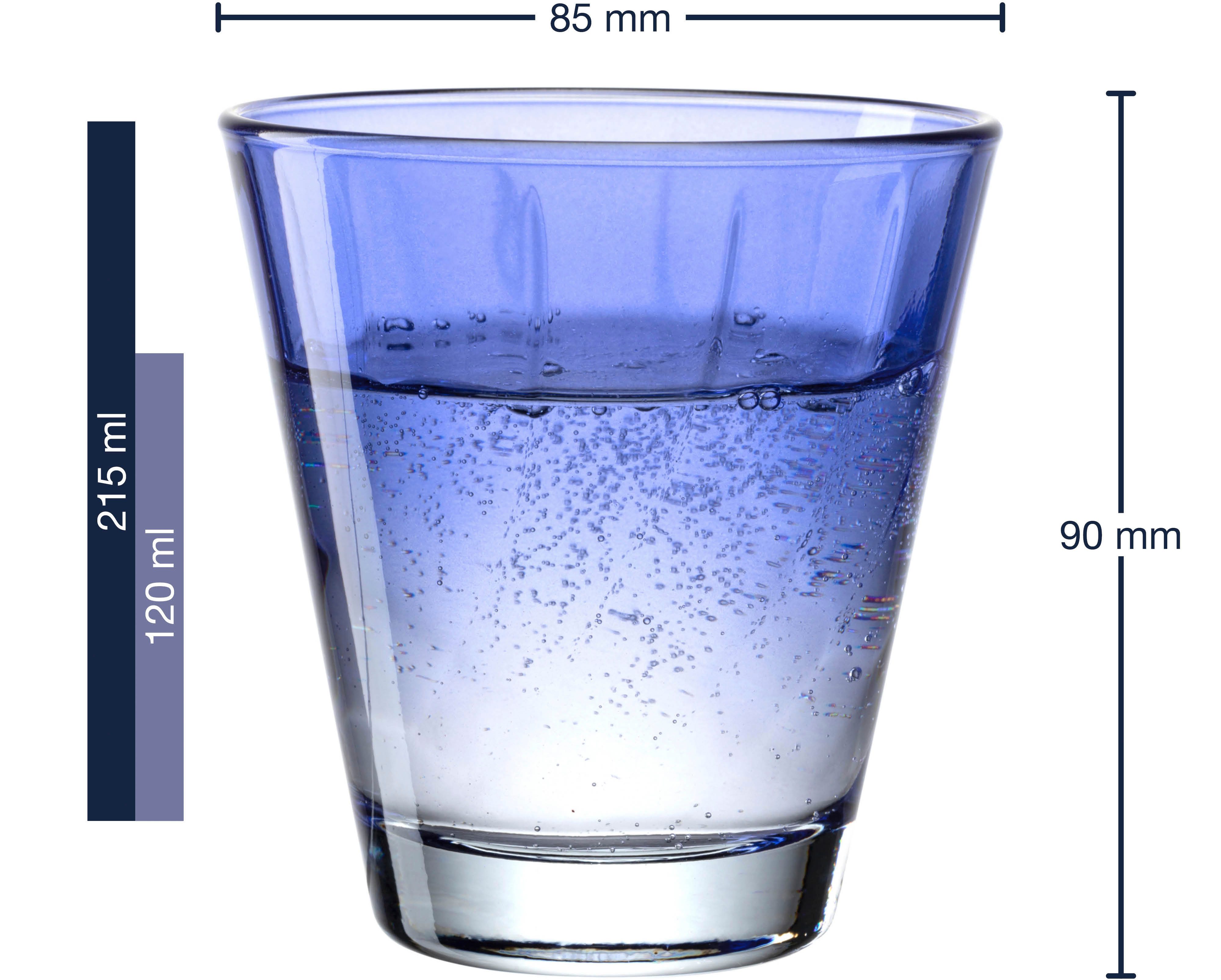 LEONARDO Gläser-Set Trinkglas, TWIST, 215 ml, 4er-Set, 4-tlg., Glas, Whiskybecher, spülmaschinengeeignet