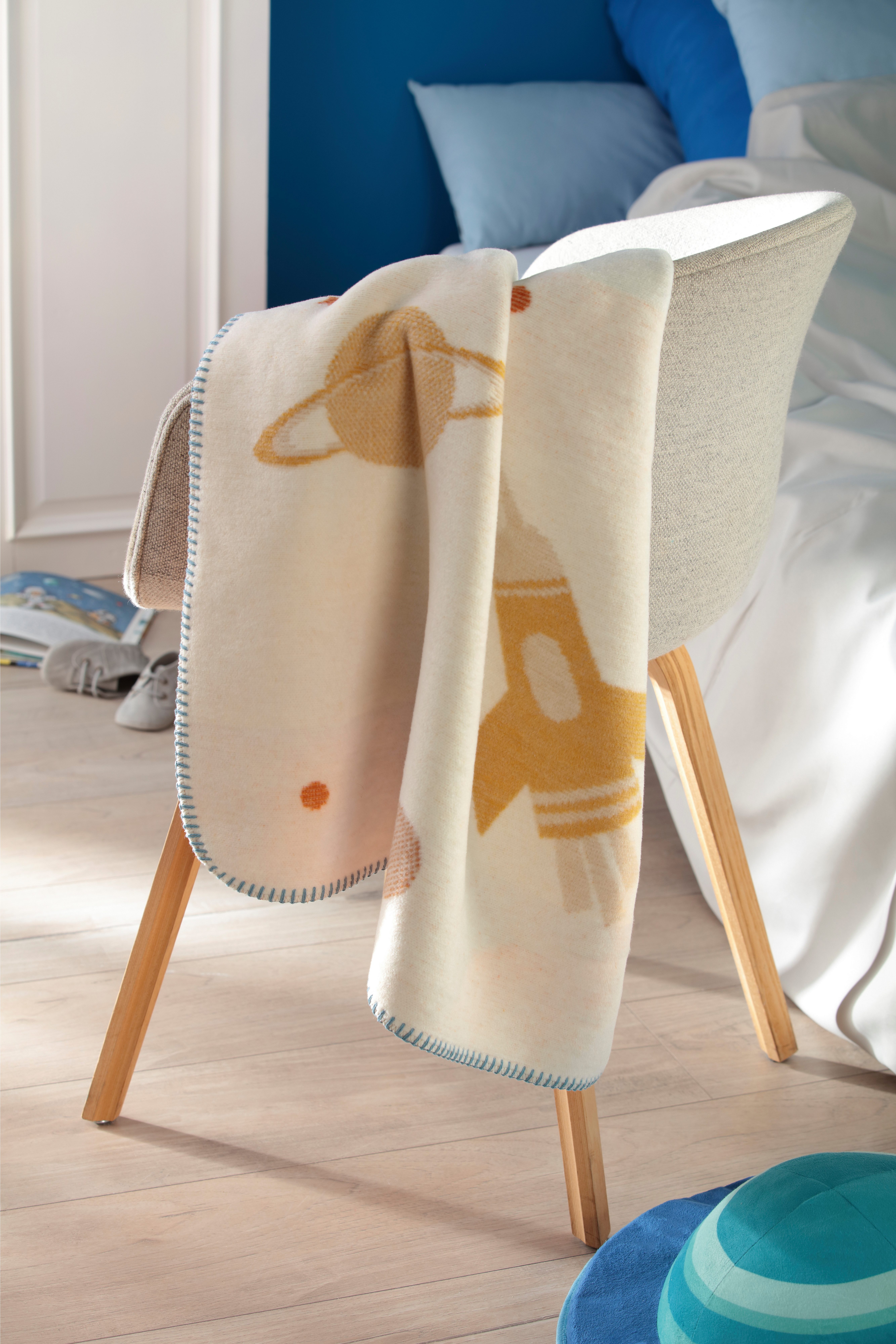 Babydecke Babydecke Orbit, Biederlack, 75 x 100, mit Zierstich