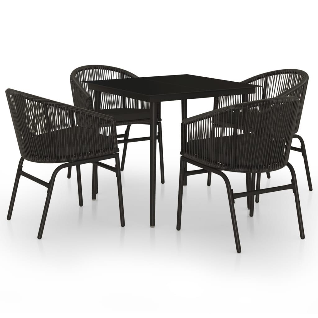 vidaXL Garten-Essgruppe 5-tlg. Garten-Essgruppe Schwarz, (4-tlg) günstig online kaufen