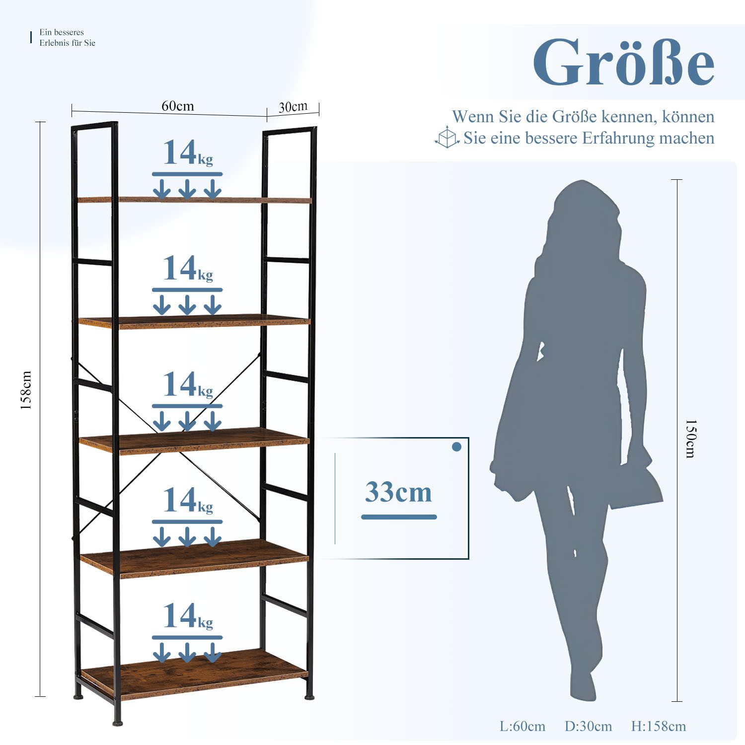 Refined Living Standregal Küchenregal mit 5 günstig online kaufen