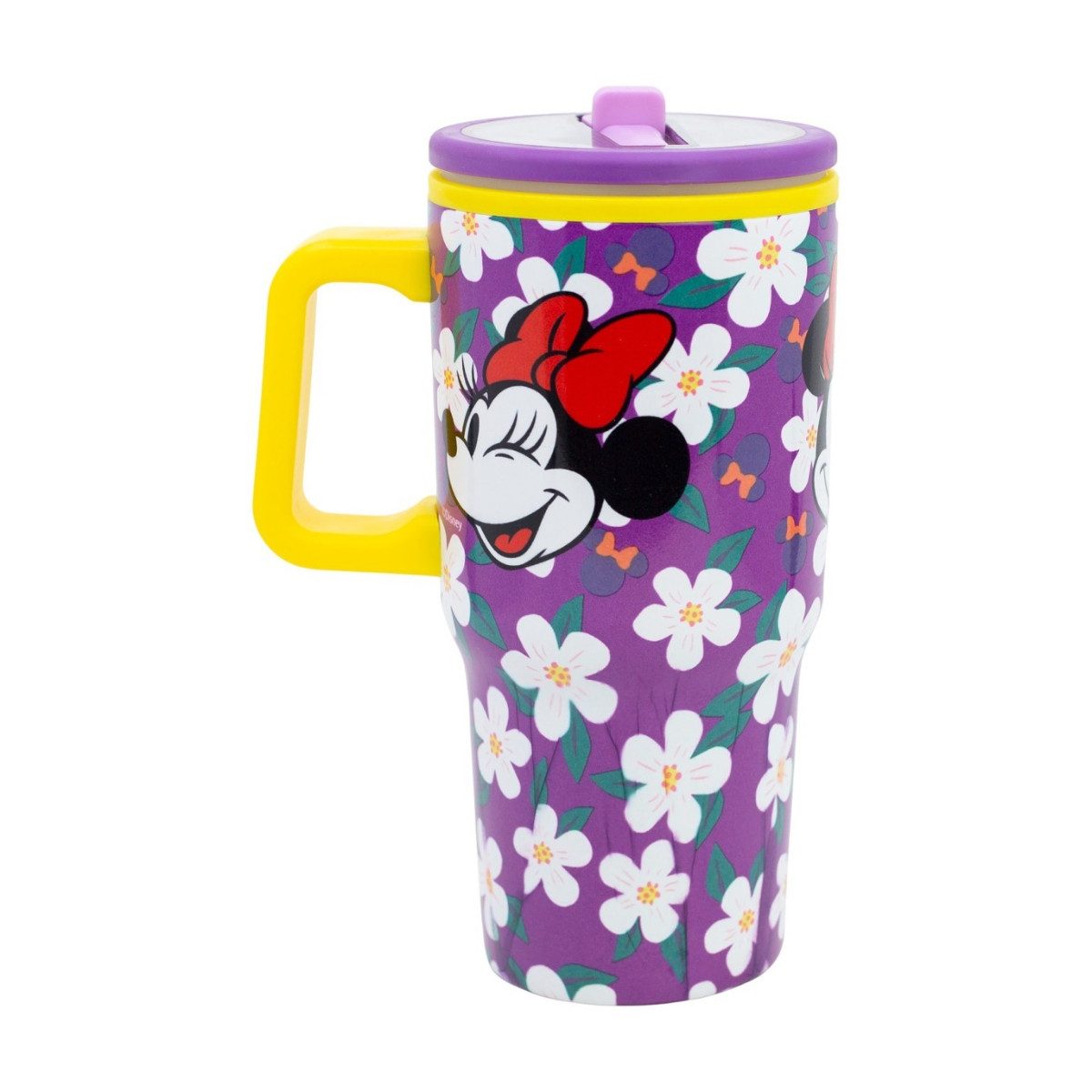 Disney Minnie Mouse Thermobecher - 640 ml Edelstahl doppelwandiger Trinkbecher mit Trinkhalm, 1-tlg., Edelstahl