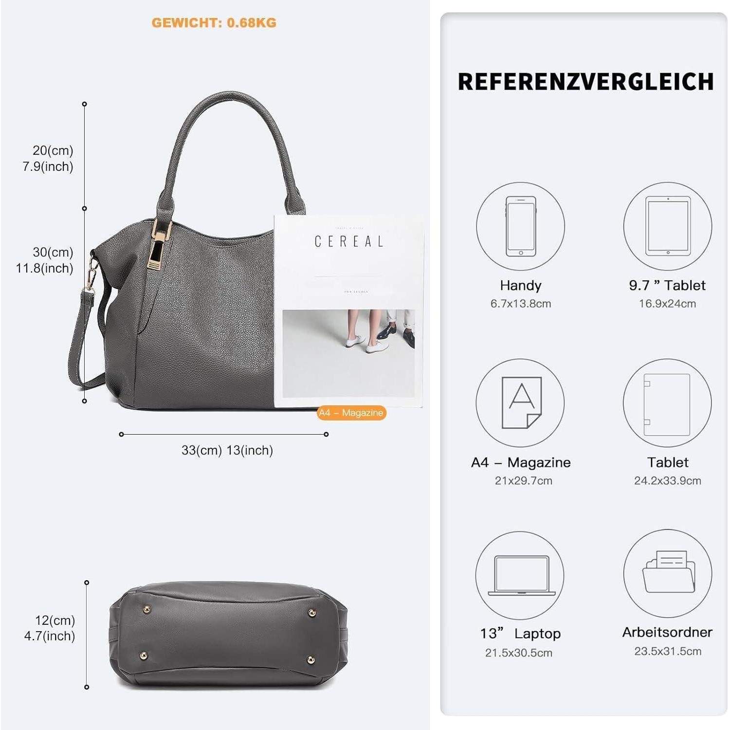 LuxusKollektion Shopper Damen große Shopper Tote Bag Handtasche Reisen Einkaufen Umhängetasche