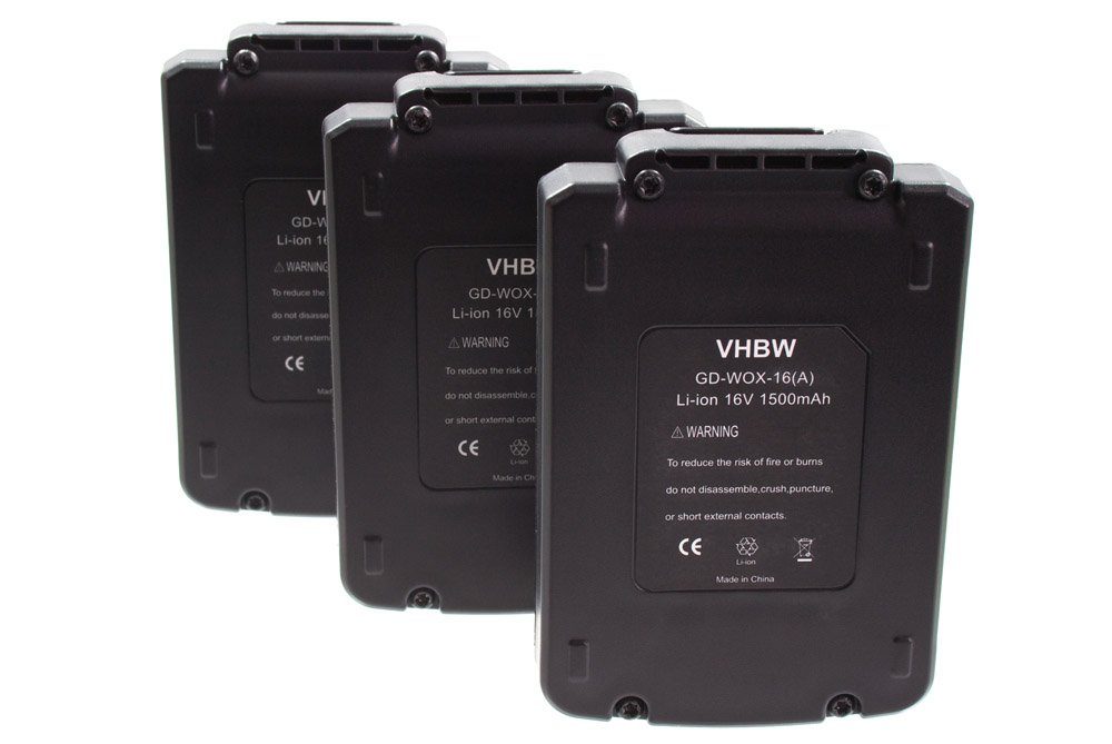 vhbw Ersatz für Worx WA3527, WA3539 für Akku Li-Ion 1500 mAh (16 V)