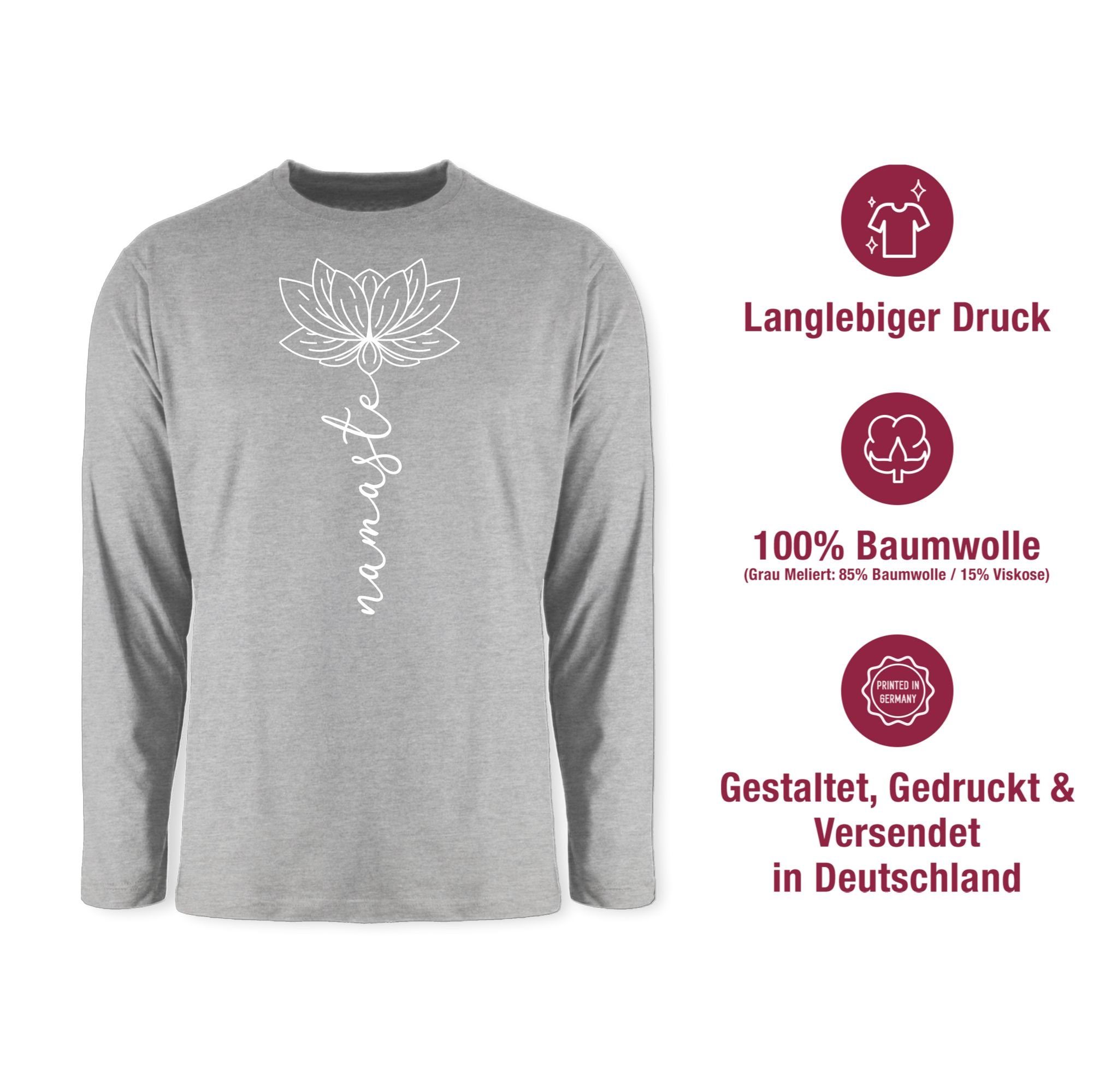 Shirtracer Rundhalsshirt Namaste Lotusblüte Yoga Chakra Yoga und Wellness Geschenk