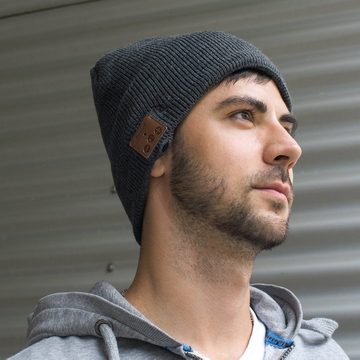 Leicke Musik Beanie Bluetooth Strickmütze Männer Frauen Headset Mütze Bluetooth-Kopfhörer (Materialzusammensetzung 60% Polyacryl, 40% Polyester, Kopfhörer können zum Waschen herausgenommen werden, Bluetooth, mit Bluetooth-Kopfhörer und integriertem Mikrofon)
