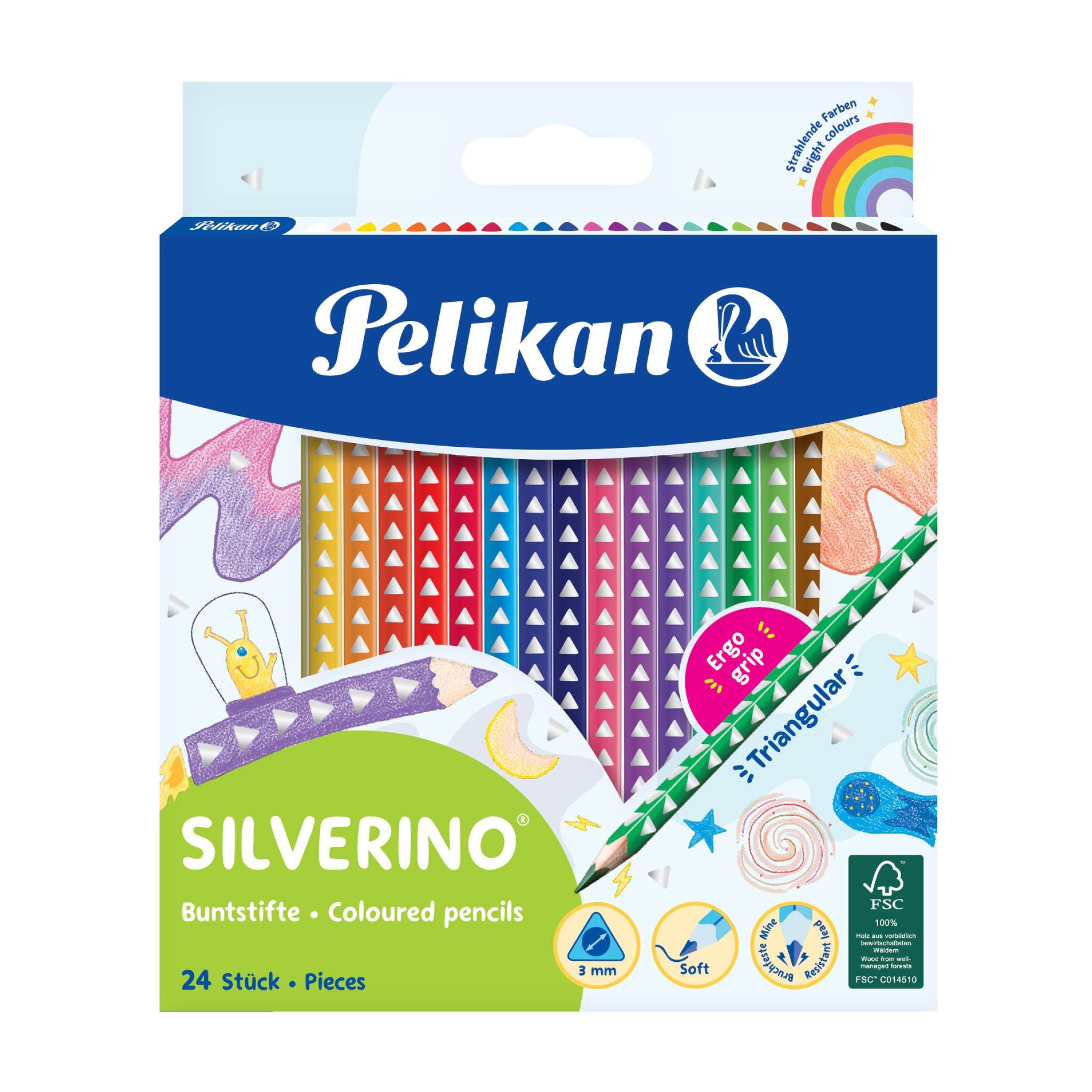 Pelikan Buntstift Pelikan Buntstifte SILVERINO dreieckig dünn, 24er Set