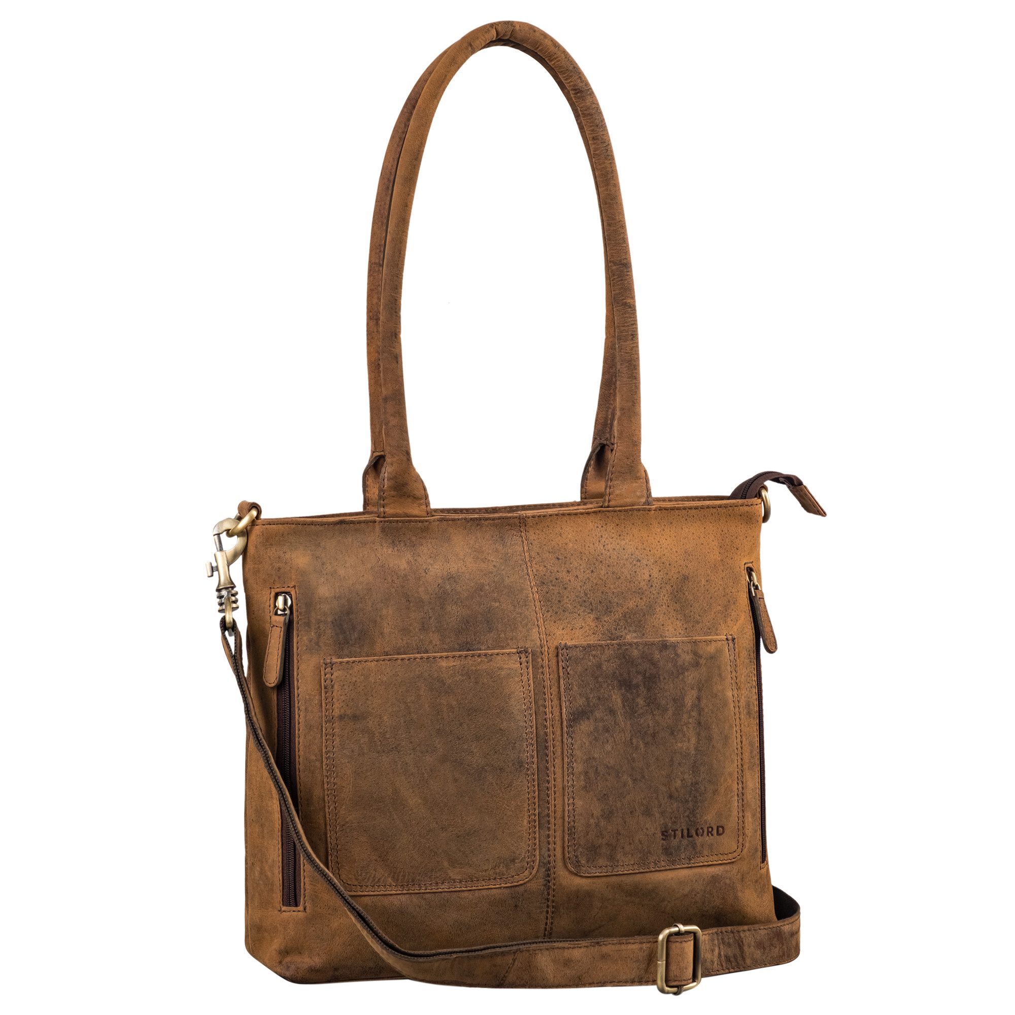 STILORD Handtasche "Merry" 3in1 Vintage Shopper Leder Handtasche Damen Große Henkeltasche