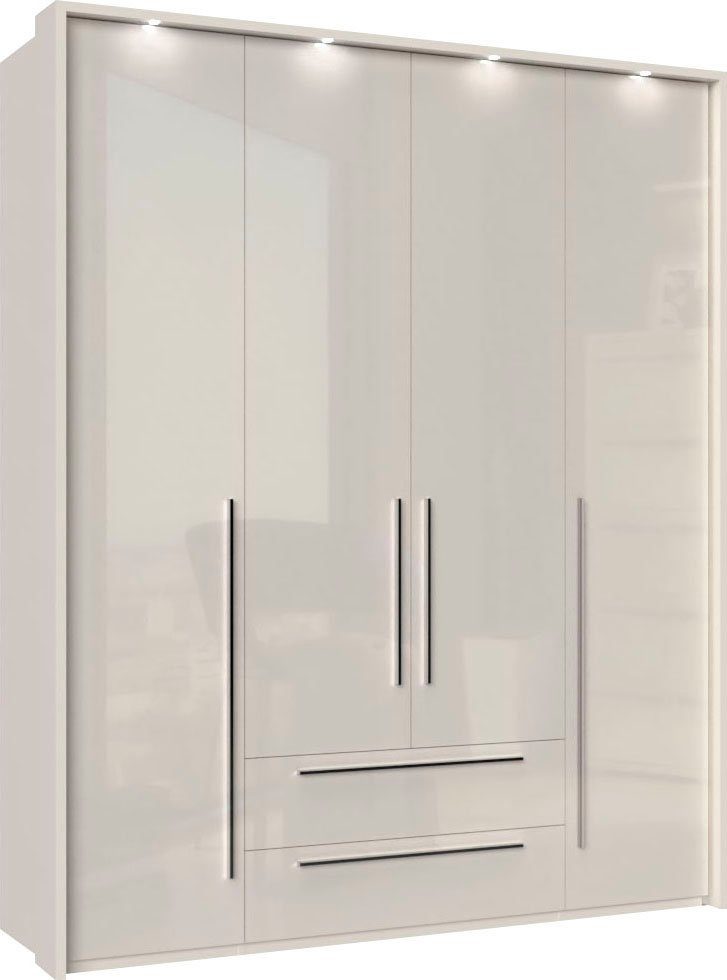 OTTO home Drehtürenschrank Piano, inklusive Rahmen und Beleuchtung, soft-close-Funktion (viele Breiten zur Auswahl, 226cm hoch, mit jeweils 2 Schubladen) beige  – Bild 2 von 5