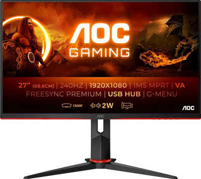 AOC C27G2ZU/BK Curved-Gaming-Monitor (68,6 cm/27 ", 1920 x 1080 px, Full HD, 0,5 ms Reaktionszeit, 240 Hz, VA LED)
