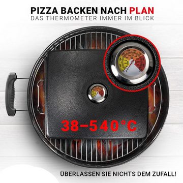 EBUY Pizzaofen Pizzabereiter aus Edelstahl, inklusive Thermometer