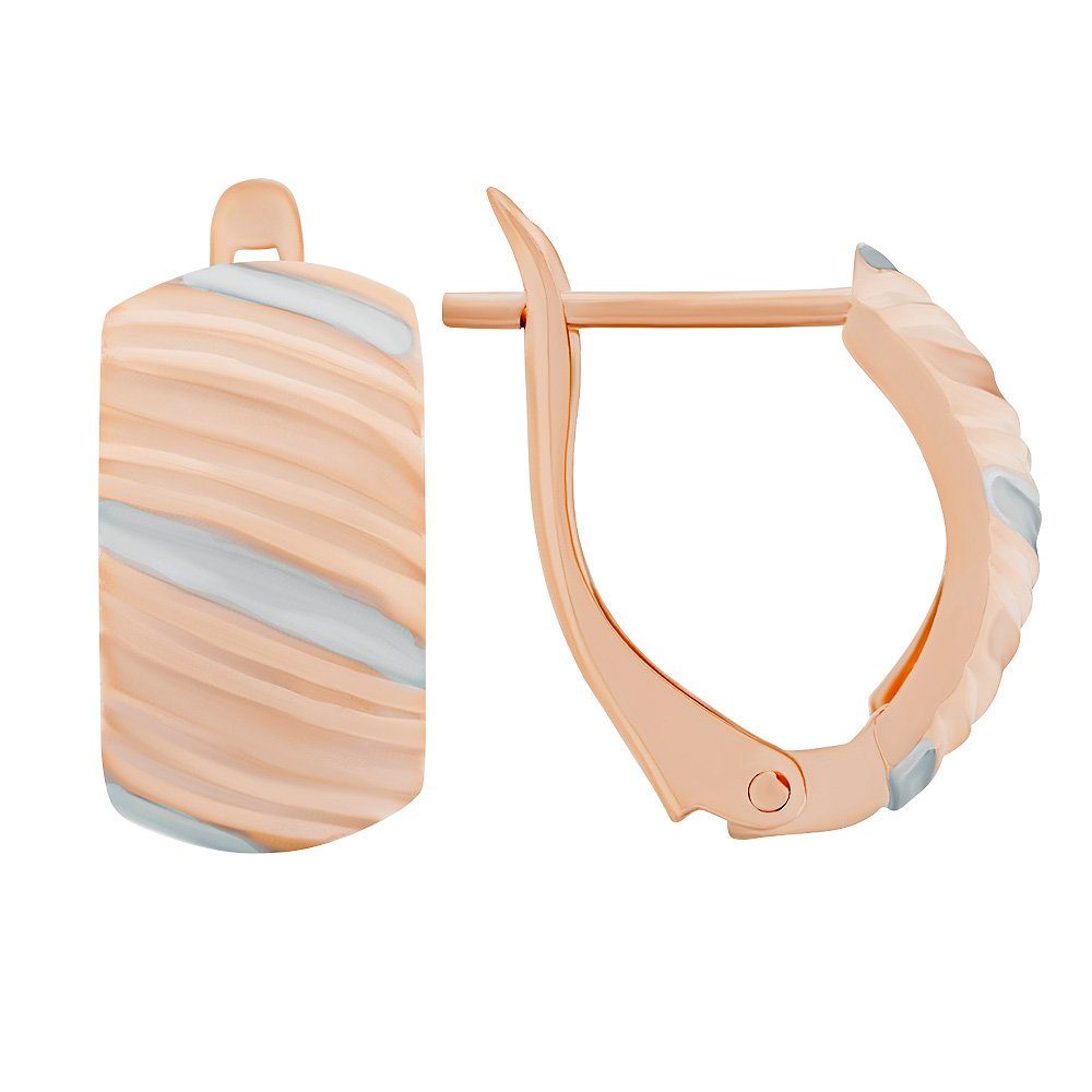 Golders Paar Ohrhänger Ohrringe aus 585 Rotgold, bicolor (Set, 2-tlg), eleganter Goldschmuck für Damen