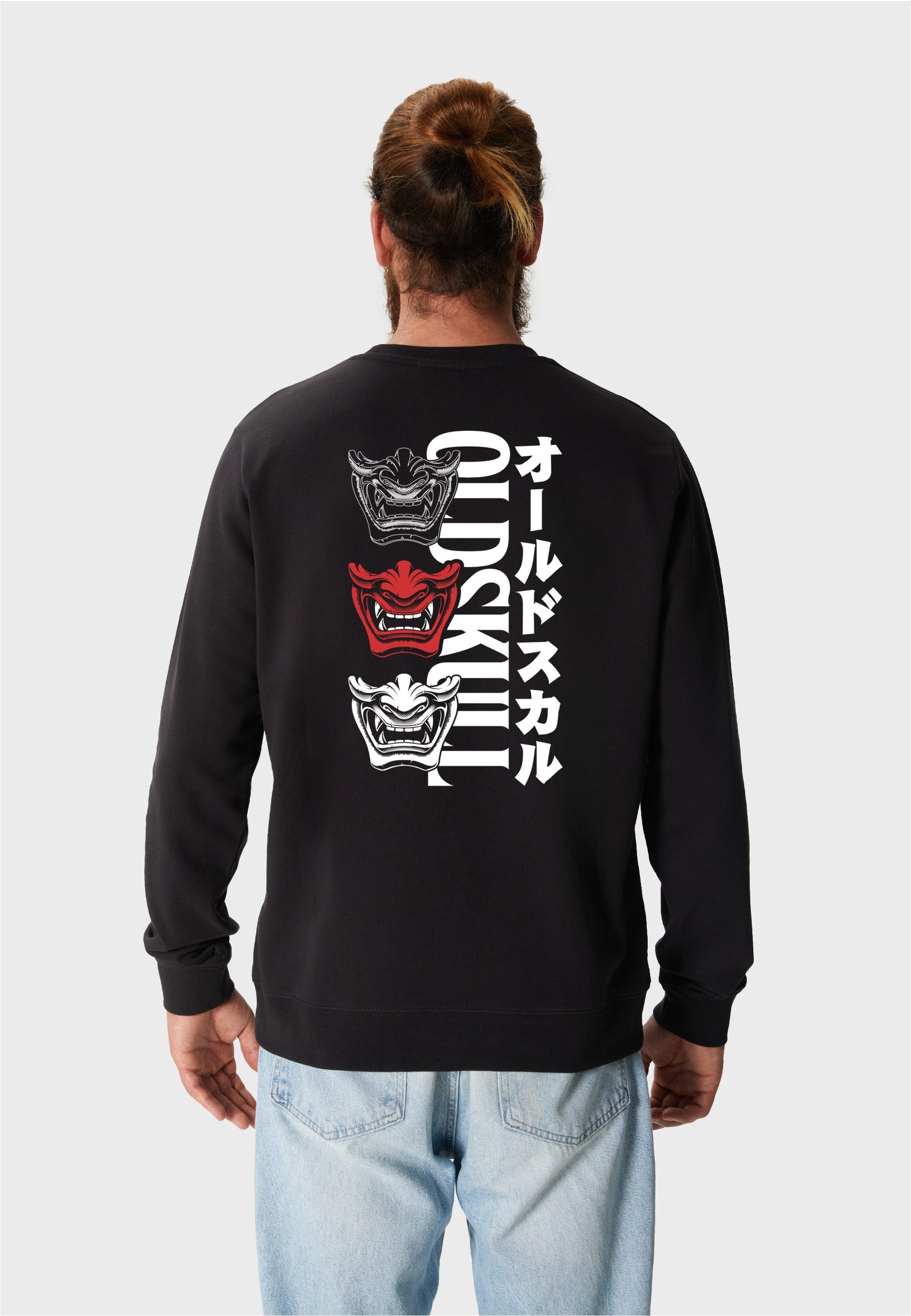 Oldskull Sweatshirt Asian Triple Mask (1-tlg) mit coolem Oni-Masken-Print
