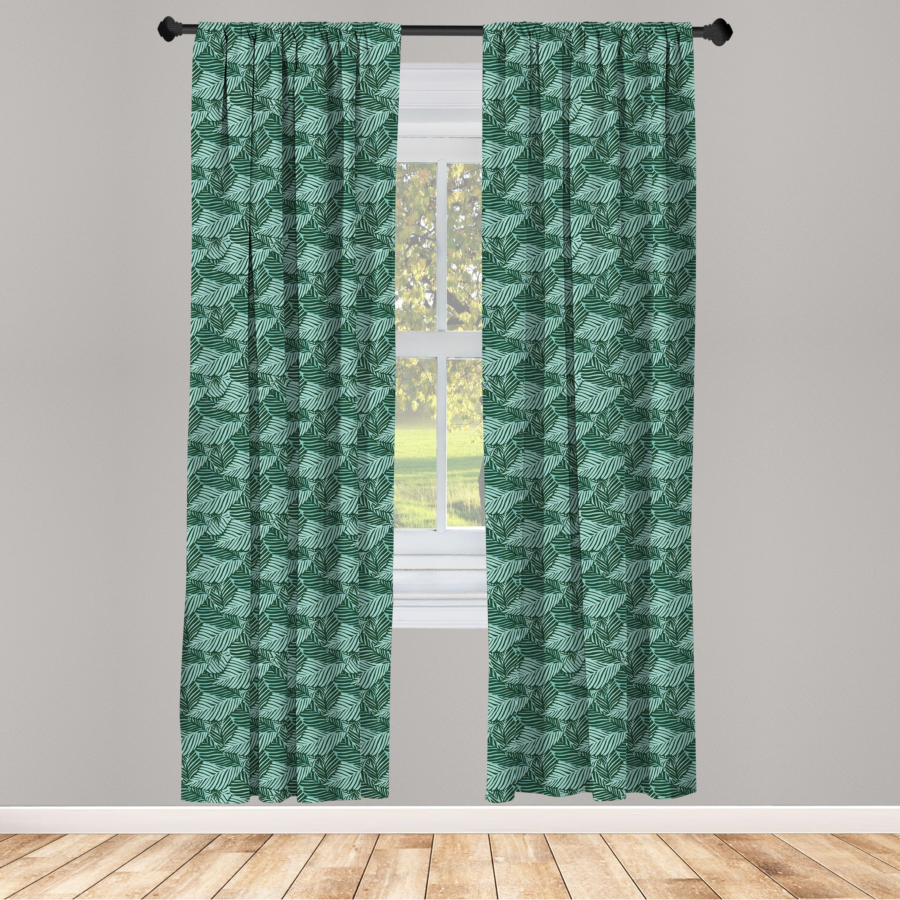 Gardine Vorhang Palmblätter für Muster Microfaser, Schlafzimmer Dekor, Wald Abakuhaus, Wohnzimmer Tropisch