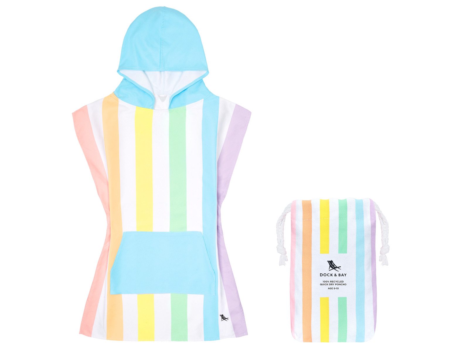Dock & Bay LTD c/o Strandtuch Kinder-Badeponcho Unicorn Waves 75x55cm, Polyester (PONCHK-SUM-MD-UNICN-NS)