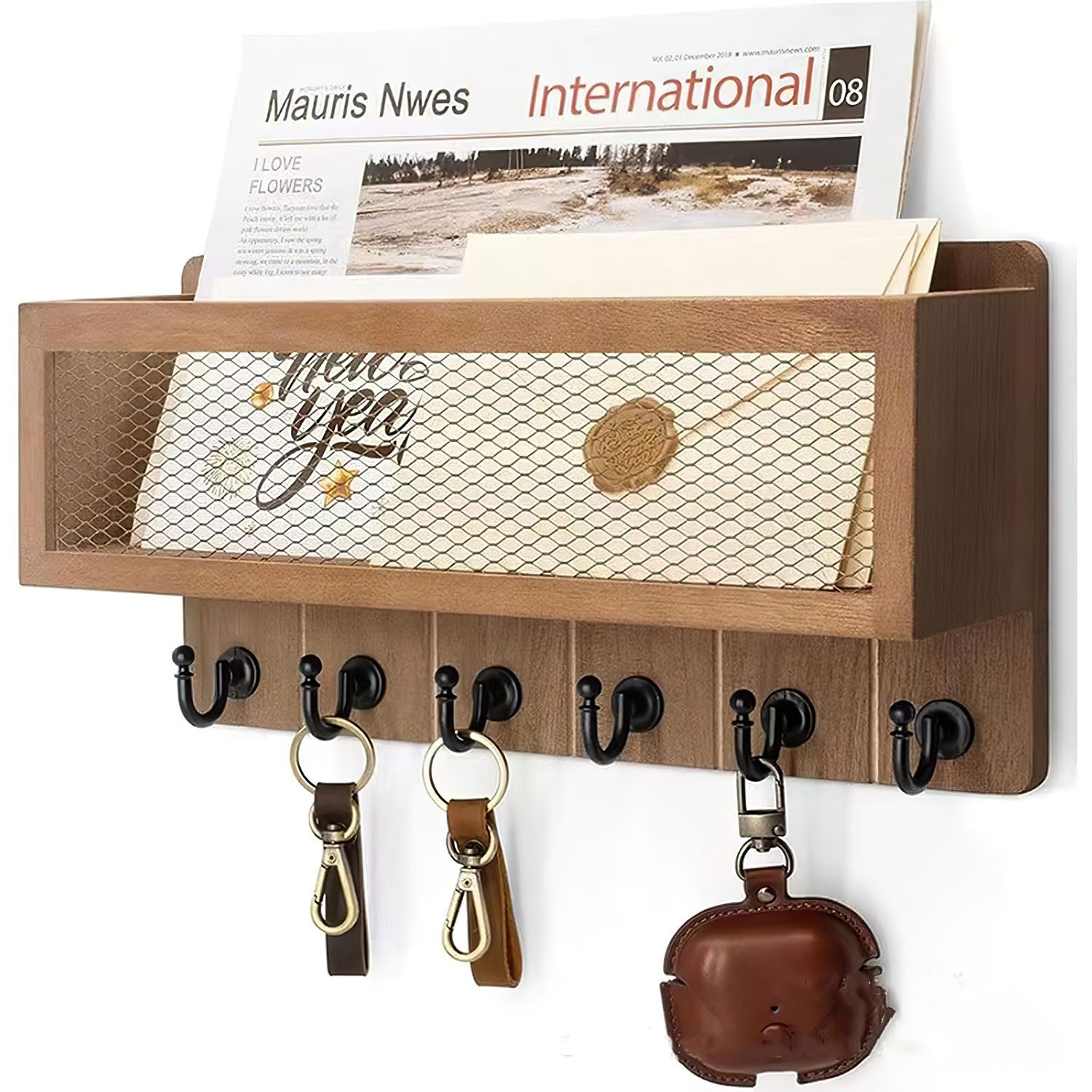 HEYHIPPO Deko-Wandregal Wandmontiertes Lagerregal Massivholz Eingangstür Ab günstig online kaufen