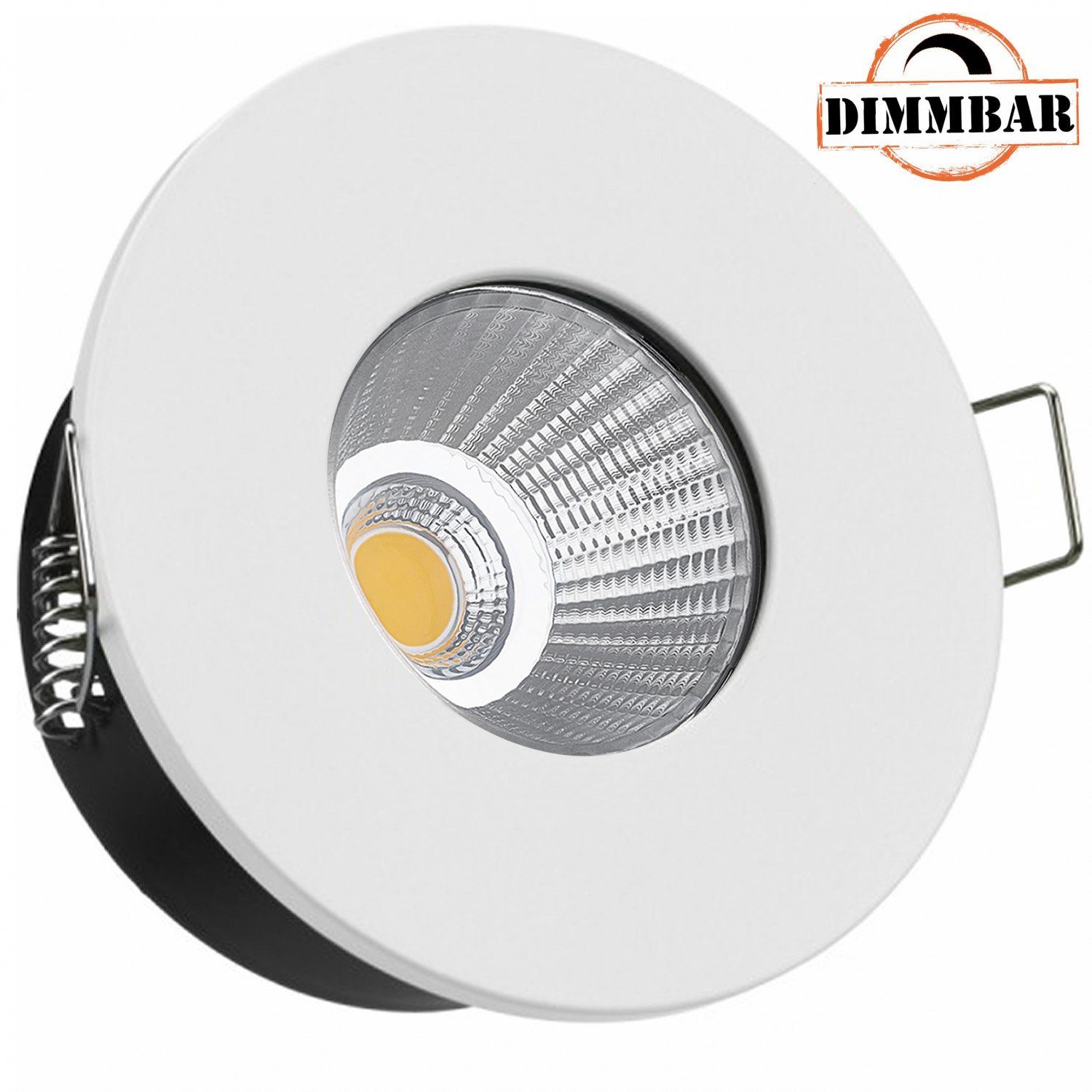 extra weiß Leuchtmittel LED mit LED LEDANDO flach Einbaustrahler Set Einbaustrahler IP65 6,5W in