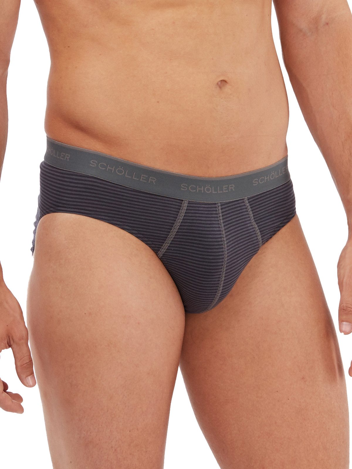 Schöller Slip 3er Pack Herren Slip Baumwolle-Elasthan (Packung, 3-St) -