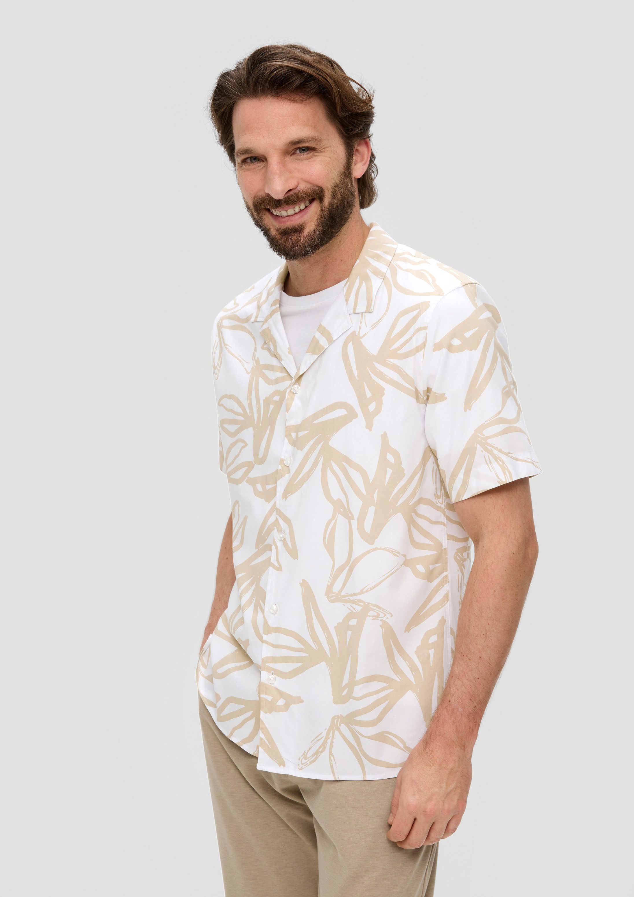 s.Oliver Kurzarmhemd Hemd Kurzarmhemd mit All-over-Print