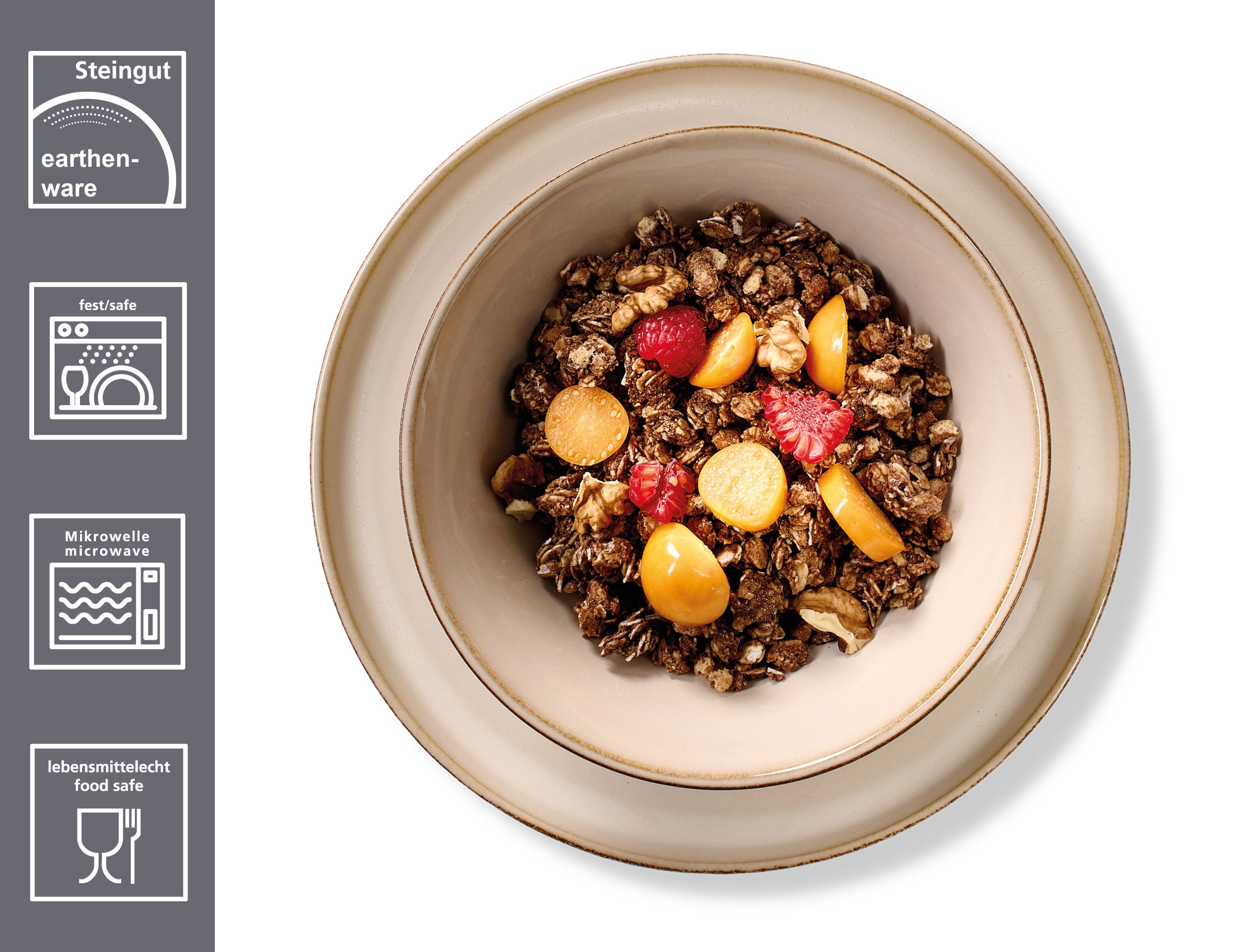 Ritzenhoff & Breker Frühstücks-Geschirrset Olivia (12-tlg), 4 Personen, Steingut, Reatkivglasur, jedes Stück ein Unikat