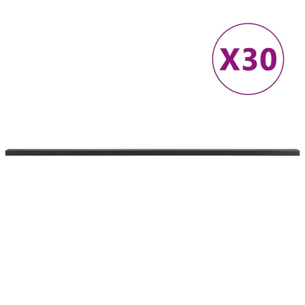 vidaXL Zaunpfosten Zaunpfosten 30 Stk. Grau 200 cm Stahl, (30-St)