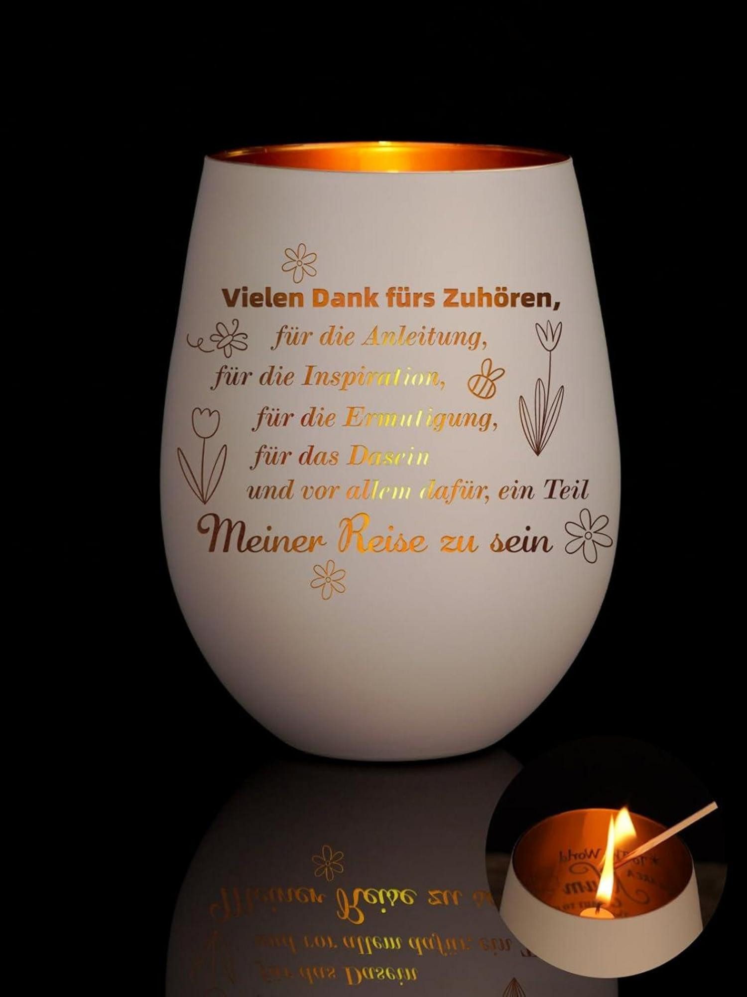 LuxusKollektion Teelichthalter Dankeschön Teelichthalter mit Gravur günstig online kaufen