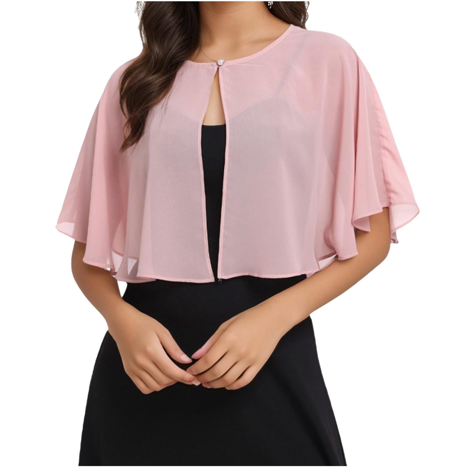 Refttenw Poncho Damen Chiffon Bolero,Chiffon Umhang,Schultertuch,Strickjacke