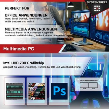 SYSTEMTREFF PC (Intel Core i3 12300, UHD 730, 16 GB RAM, 512 GB SSD, Luftkühlung, Windows 11, WLAN)