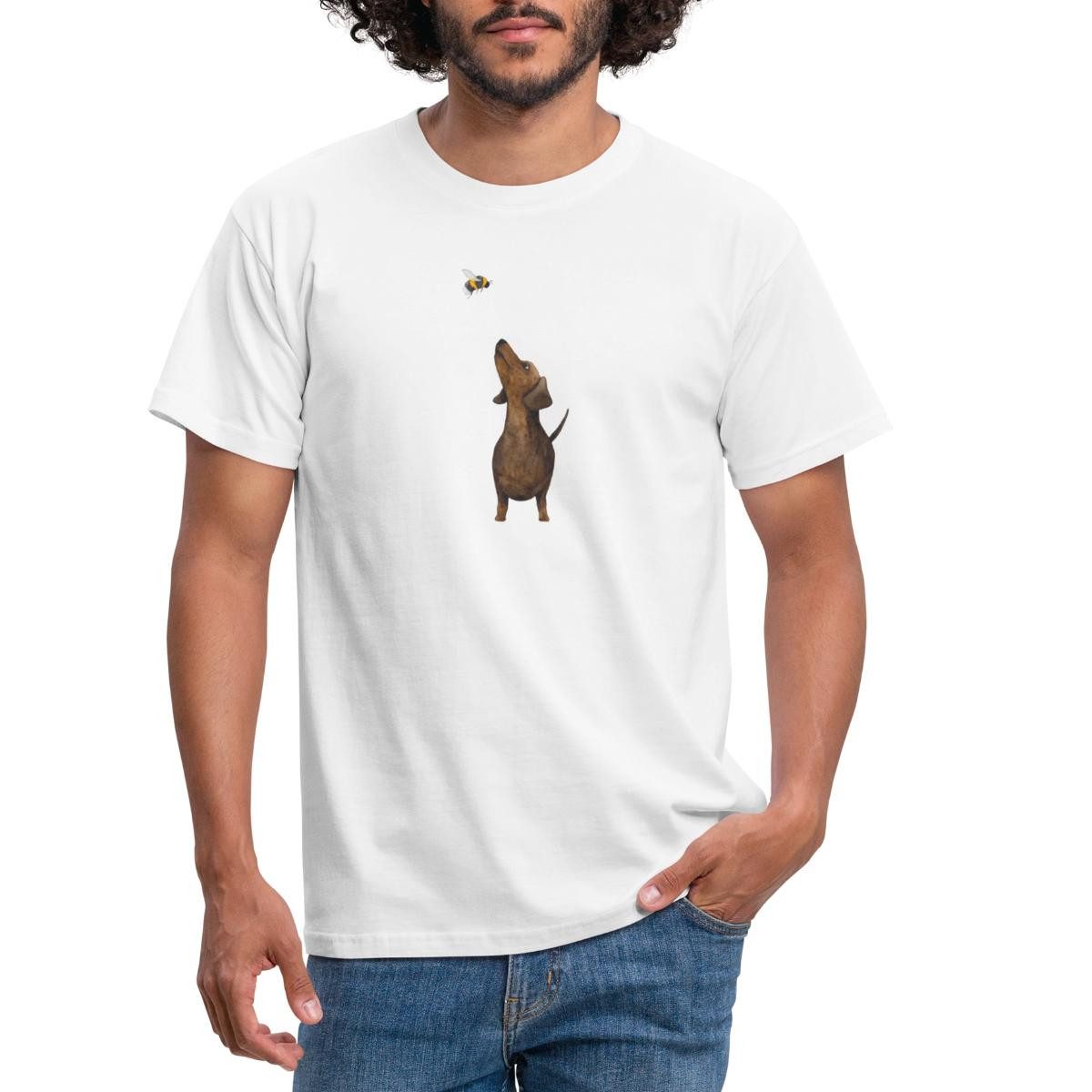 Spreadshirt T-Shirt Dackel mit Hummel Süßestes Dackel Geschenk Männer T-Shi günstig online kaufen
