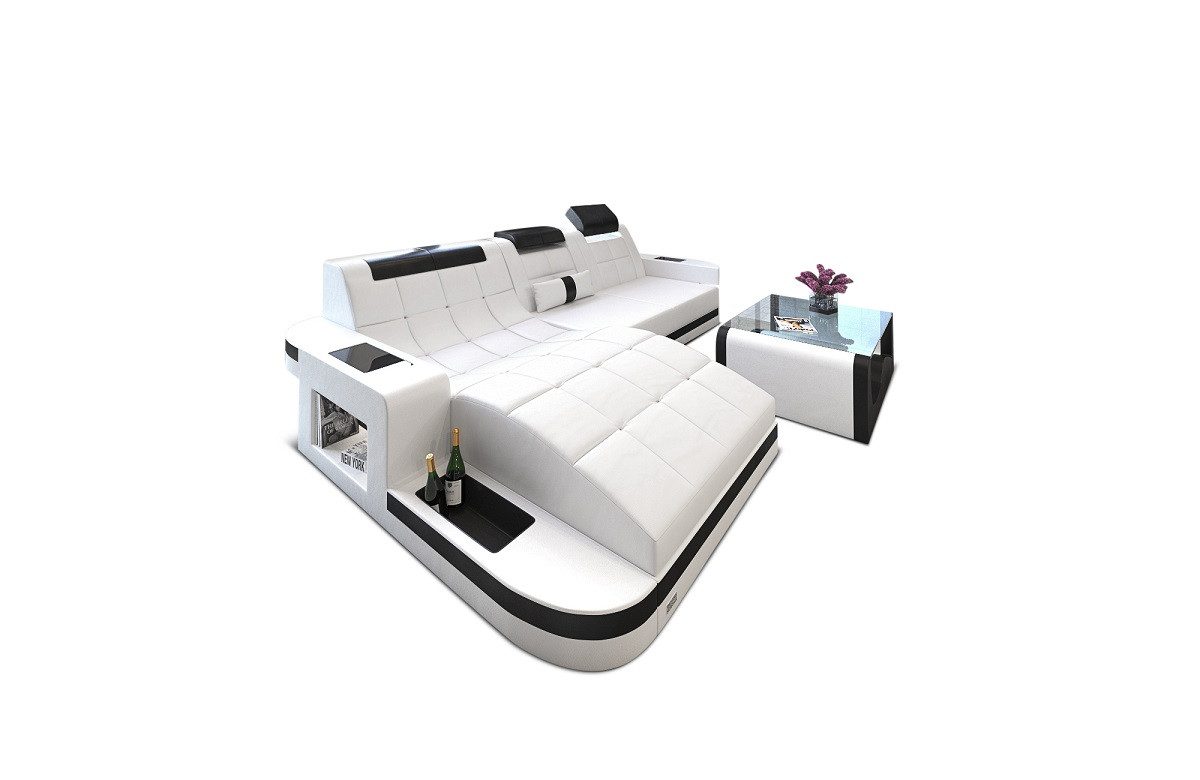 Sofa Dreams Ecksofa Wave L Form Ledersofa LED, 4-Sitzer, Kunstleder Premium günstig online kaufen