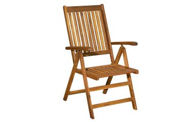 TPFGarden Gartenstuhl AKANA - 2er Set Gartenlounge-Stühle aus geöltem Akazienholz (Holzstuhl - Rückenlehne 5-fach verstellbar - Belastbarkeit 120 kg, 2 St), Maße (BxHxT): 58x92x68 cm - Sitzhöhe 44 cm - Farbe natur