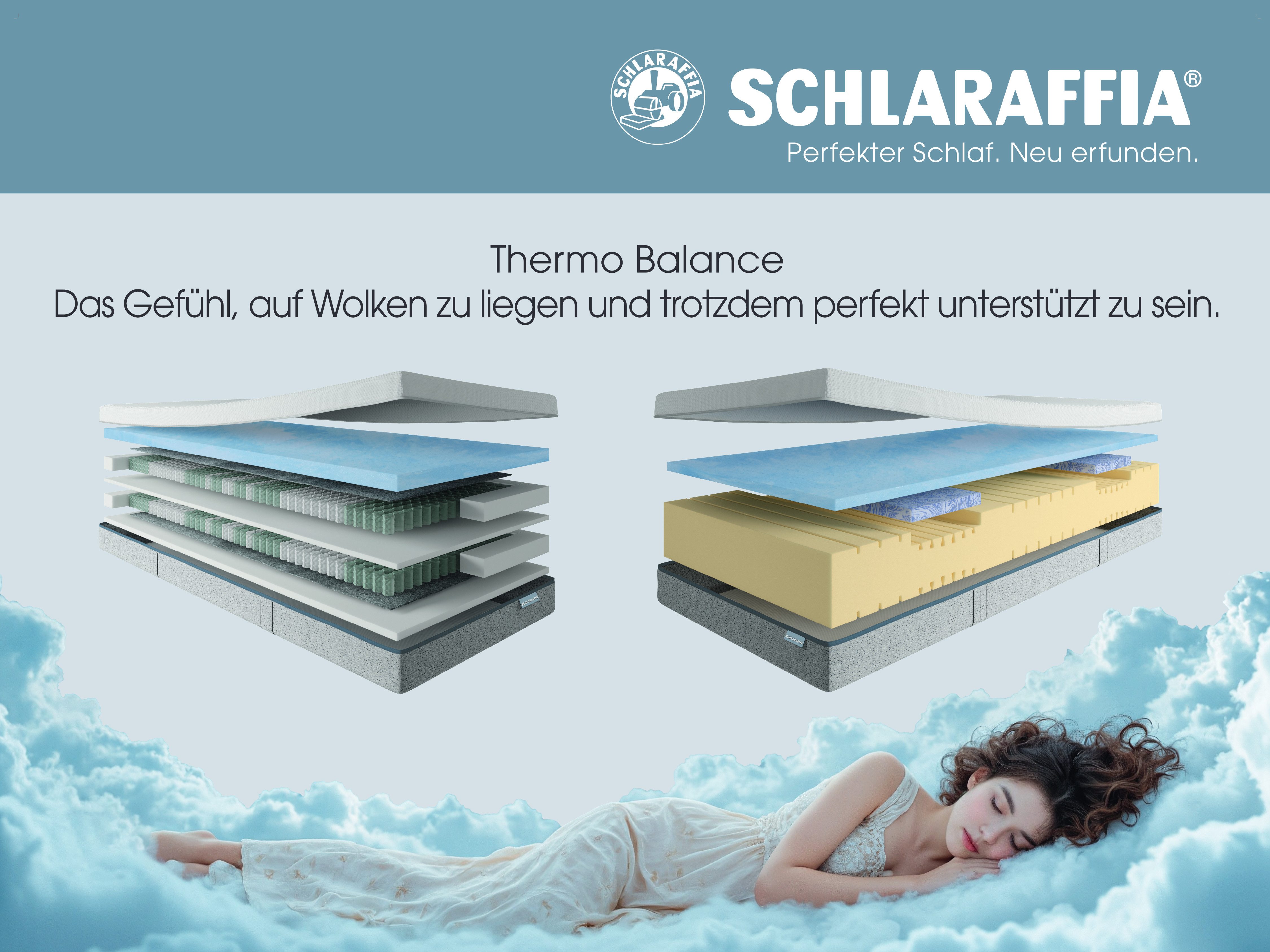 Taschenfederkernmatratze Schlaraffia Thermo Balance Premium, Schlaraffia, 23 cm hoch, Mikrotonnentaschenfederkern für punktgenaue Körperanpassung – Bild 4 von 5