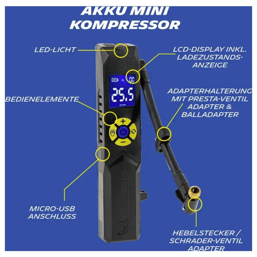 Michelin Akku-Handkompressor 61006 Akku-Kompressor 10 bar
