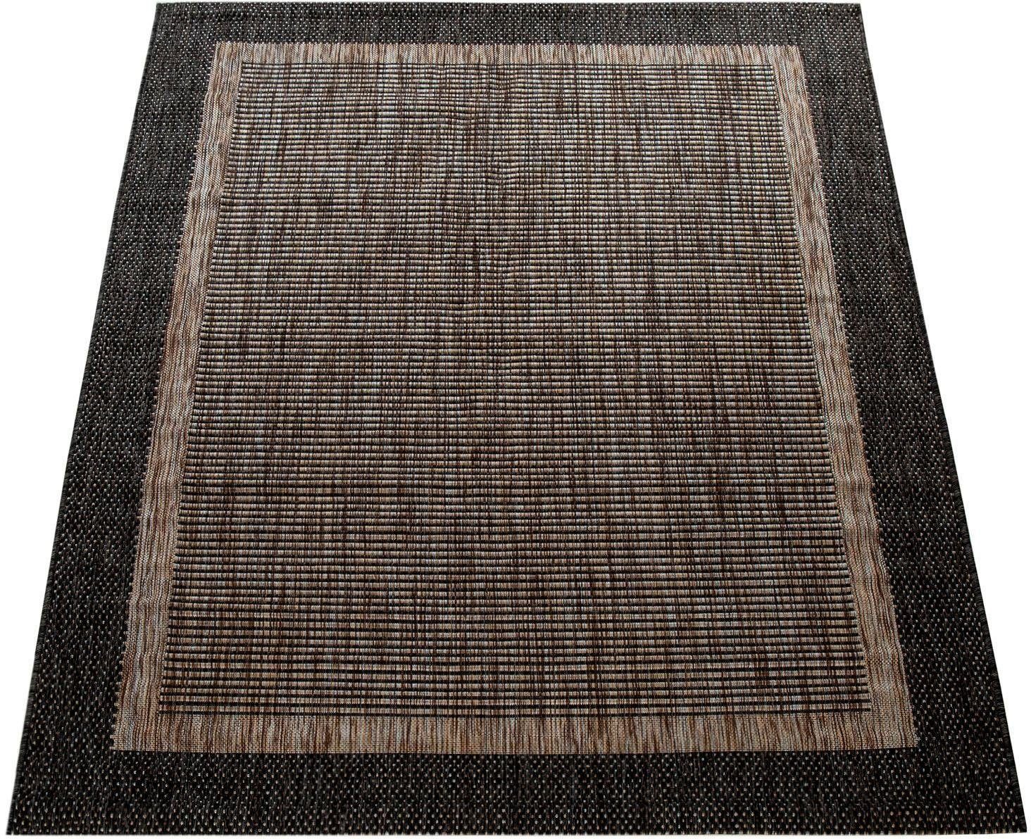 Teppich Illusion 325, Paco Home, Outdoor Flachgewebe, mit geeignet, UV-beständig meliert, mm, Bordüre, 5 Höhe: rechteckig