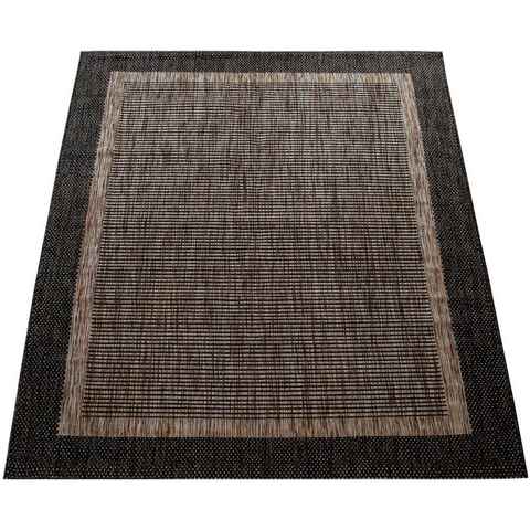 Teppich Illusion 325, Paco Home, rechteckig, Höhe: 5 mm, Flachgewebe, meliert, mit Bordüre, Outdoor geeignet, UV-beständig