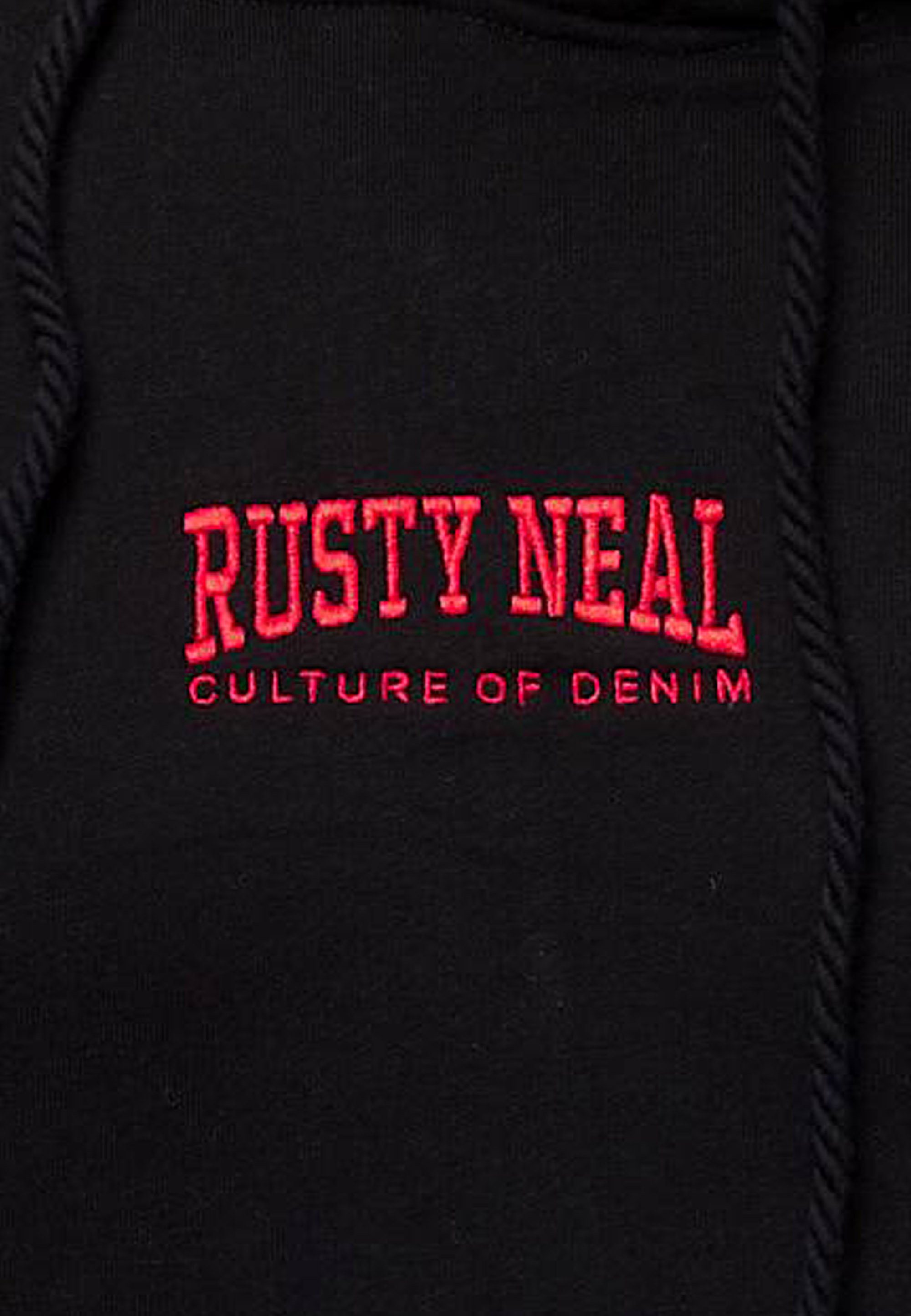 Rusty Neal lässiger mit schwarz Kapuzensweatshirt Kängurutasche