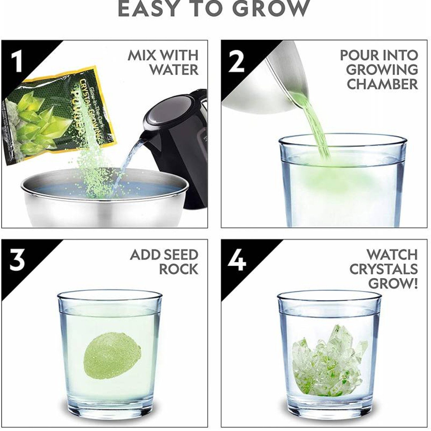 NATIONAL GEOGRAPHIC Lernspielzeug RTNGGIDCRYSTAL, Glow Crystal Growing Lab