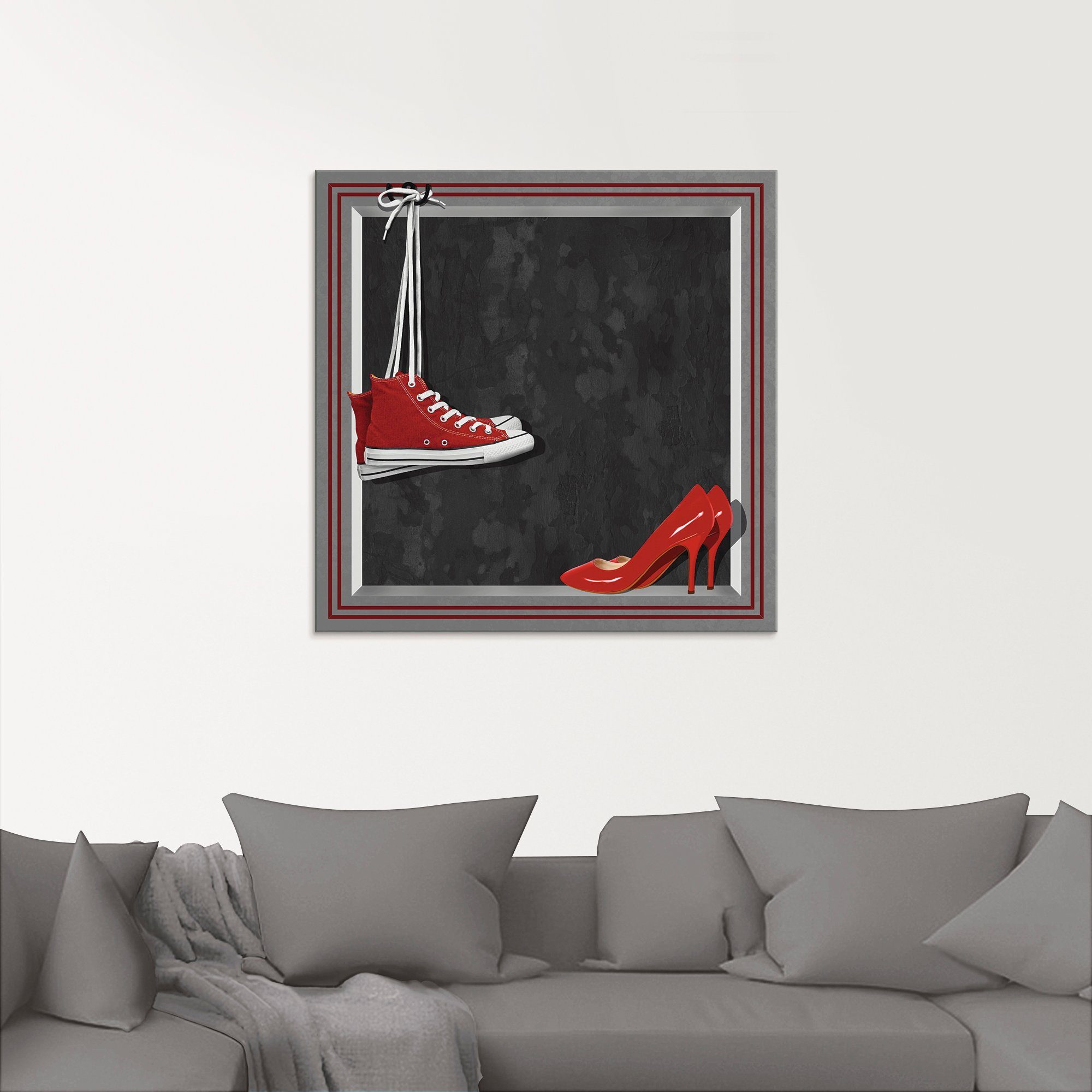 Artland Glasbild Die roten Schuhe, Mode (1 St), in verschiedenen Größen
