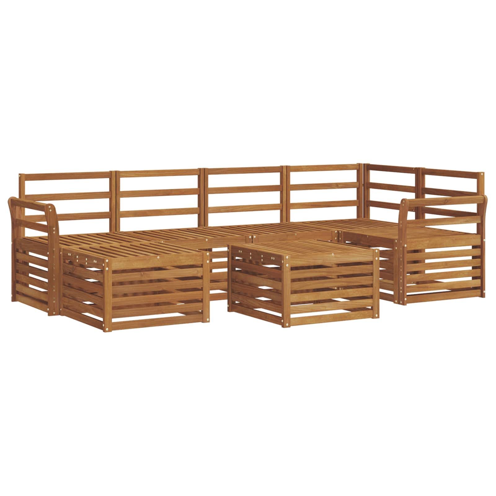 vidaXL Gartenlounge-Set Outdoor-Sofagarnitur 7 Stk. Natur Polyester, (7-tlg)
