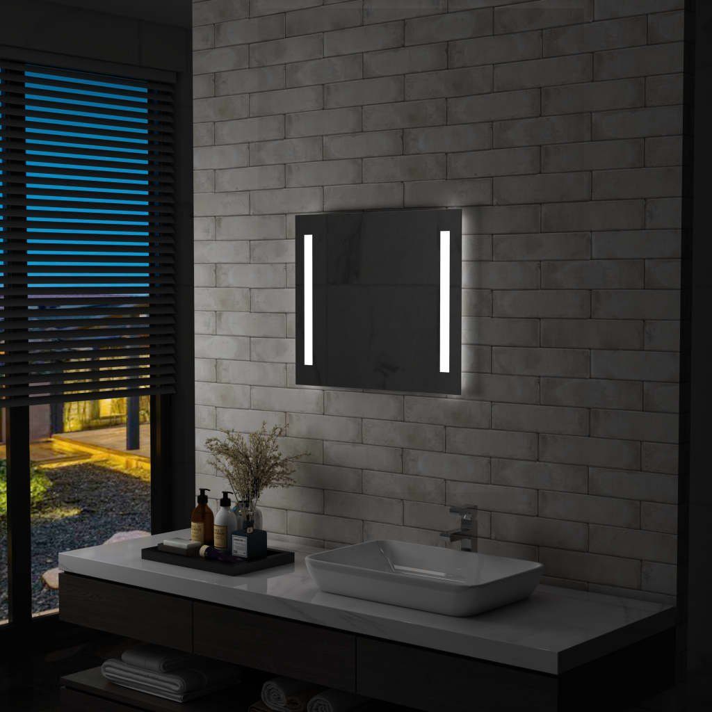 vidaXL cm LEDs Spiegel (1-St) Badezimmer-Wandspiegel 60x50 mit