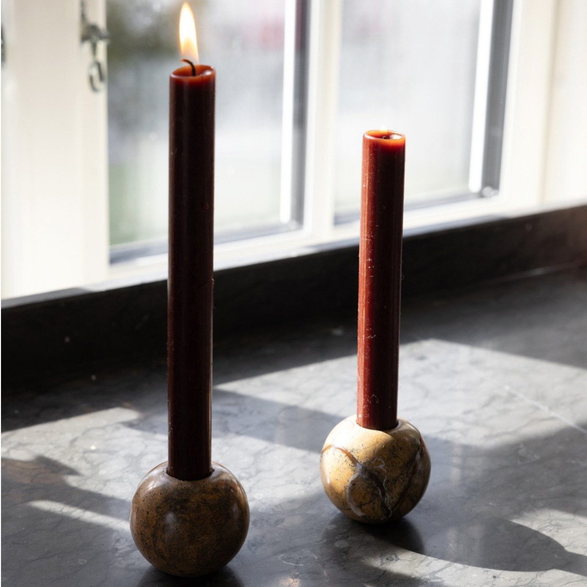 sagaform Kerzenhalter Kerzenhalter Forest Marble, Für 1 Tisch-Stabkerzen mit ca. 2 cm Durchmesser (handelsüblich)