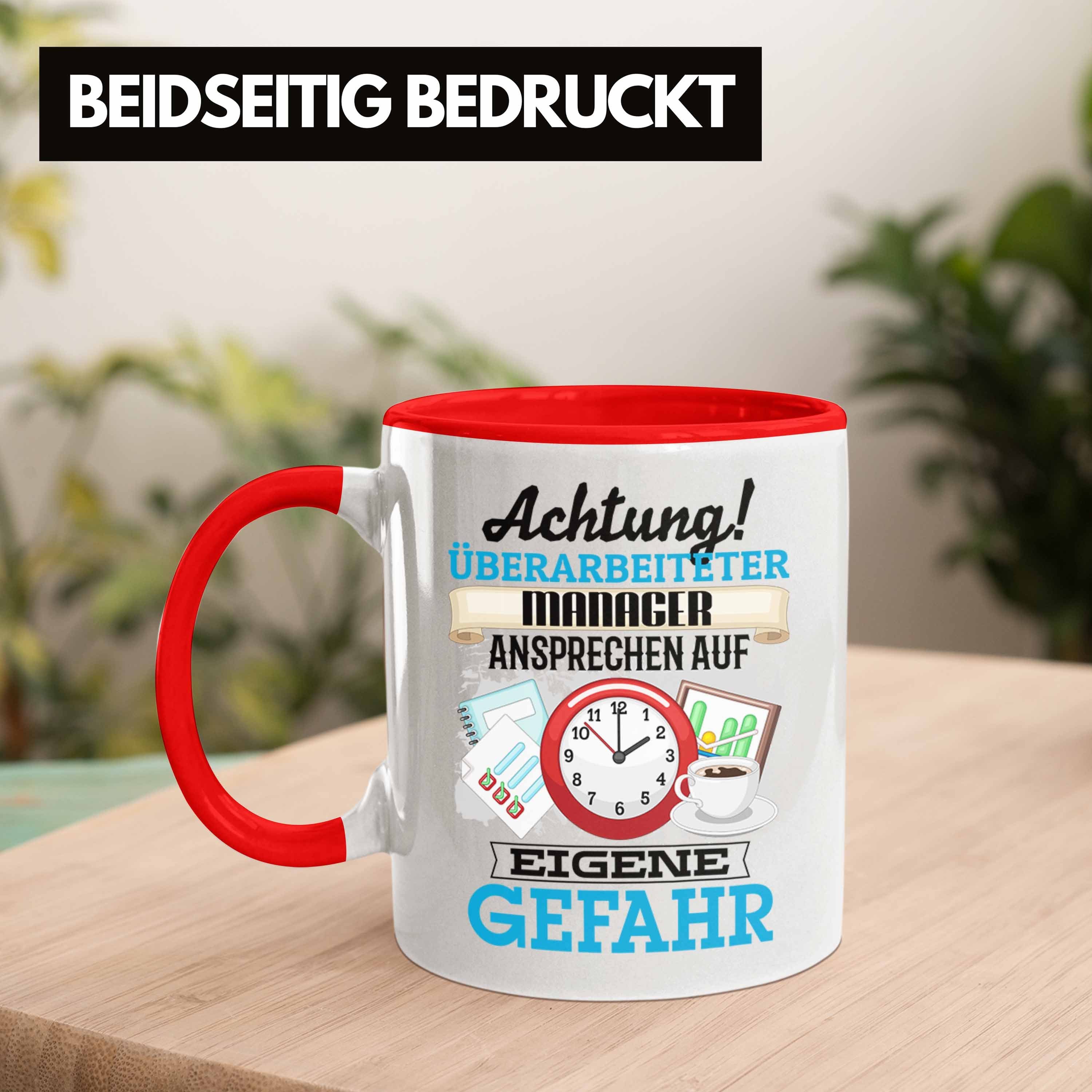 Geschenk Spruch für Kaffeebecher Rot Tasse Lustiger Geschenkidee M Manager Tasse Trendation