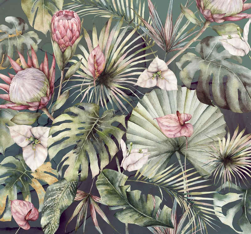 Komar Fototapete »Vliestapete Monsterawelt«, glatt, bedruckt, floral, geblümt, realistisch, 300 x 280 cm