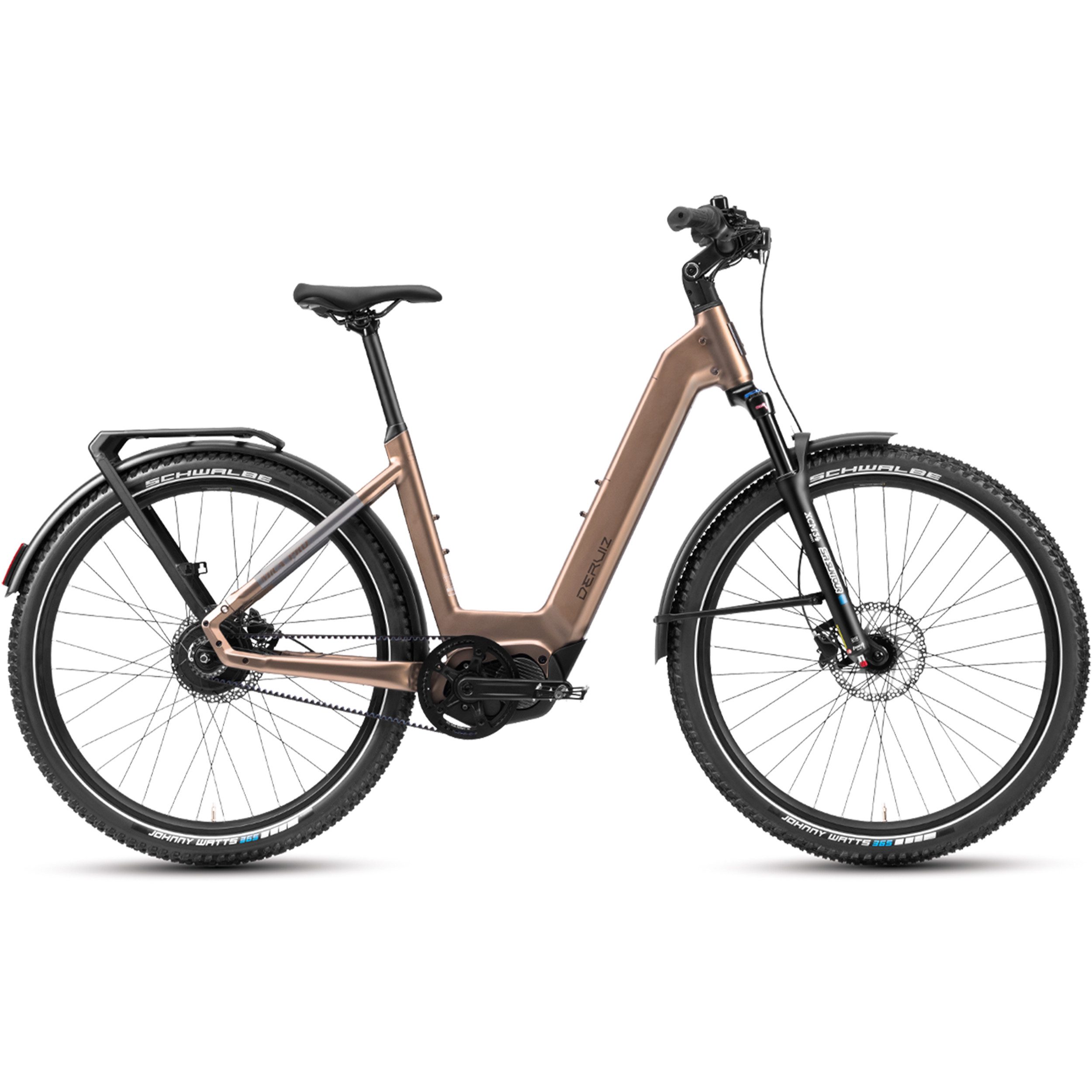 DERUIZ E-Bike Mountainbike Mica Pro 29 Zoll, 48 cm, 180 kg Gesamtgewicht, Samsung-Akku, Nabenschaltung, Mittelmotor, 720 Wh, (Trittfrequenz- und Drehmomentsensor, Lockout-Federgabel, Tiefeinsteiger), ENVIOLO stufenlos, 180-mm-Bremsen, Johnny Watts 365