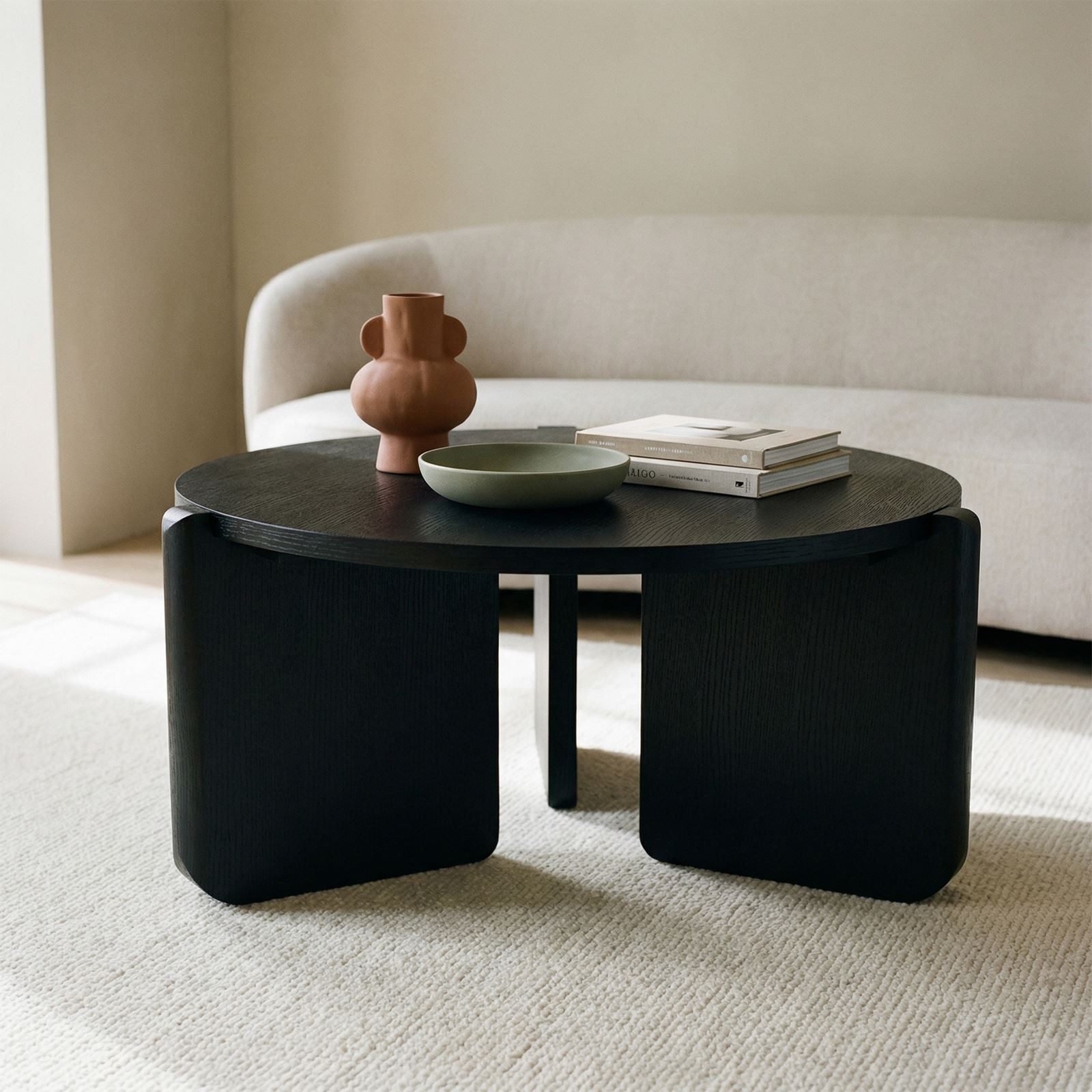 IDIMEX Couchtisch KALI, Wohnzimmertisch 80 cm mit stabilem Gestell und MDF Tischplatte Schwarz